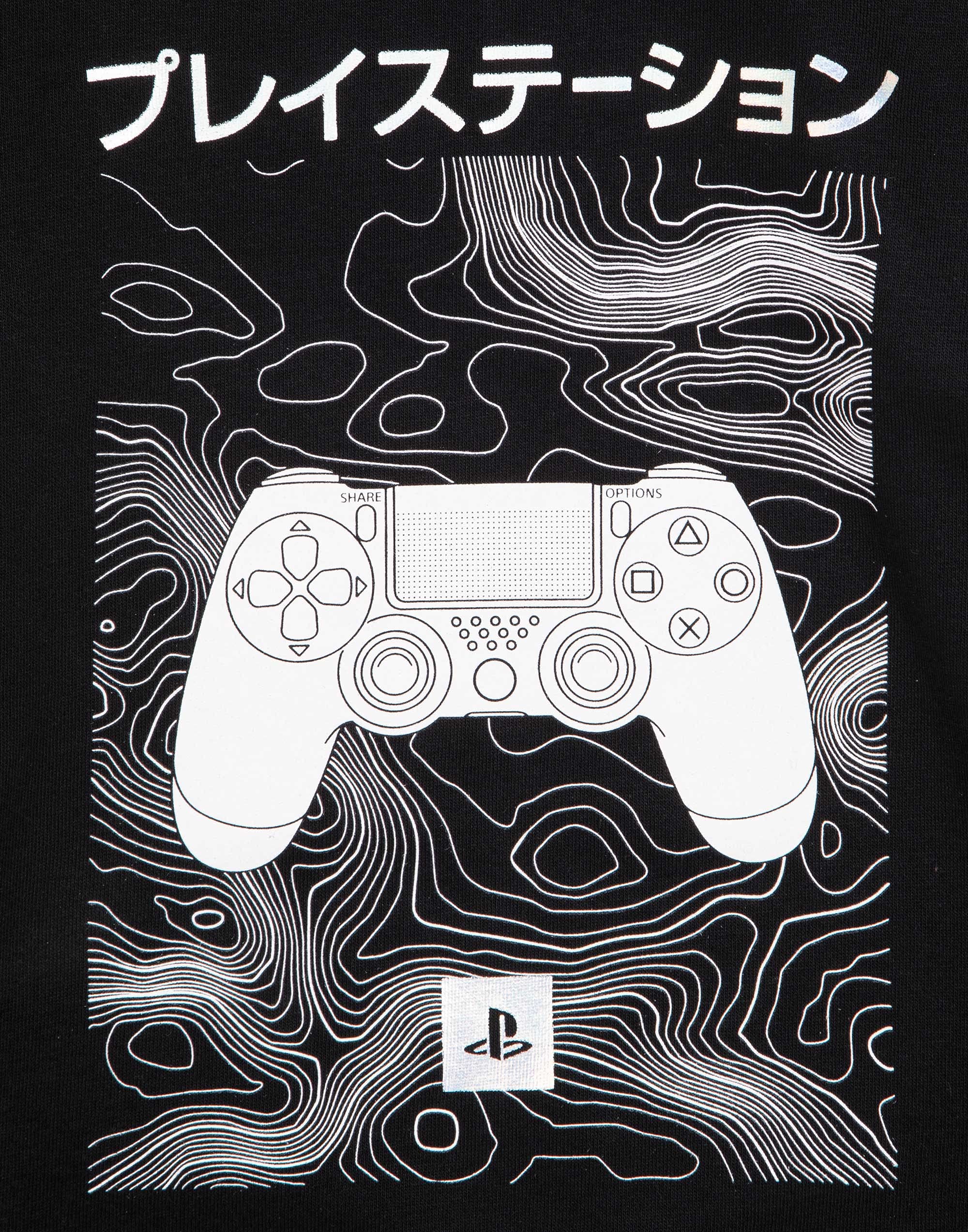 PlayStation Kids Boys Hoodie - Japanese Logo Black Jumper Jacket for Gaming & Casual Wear