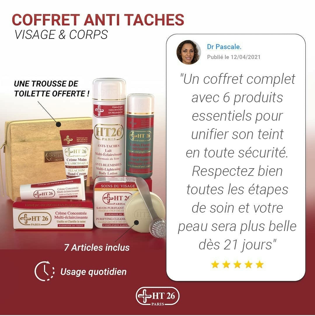 HT26 PARIS Essential Lightening Kit - Brightening Skincare Set for Dark Spots & Hyperpigmentation | Perfect for Daily Face Care & Evening Skin Tone