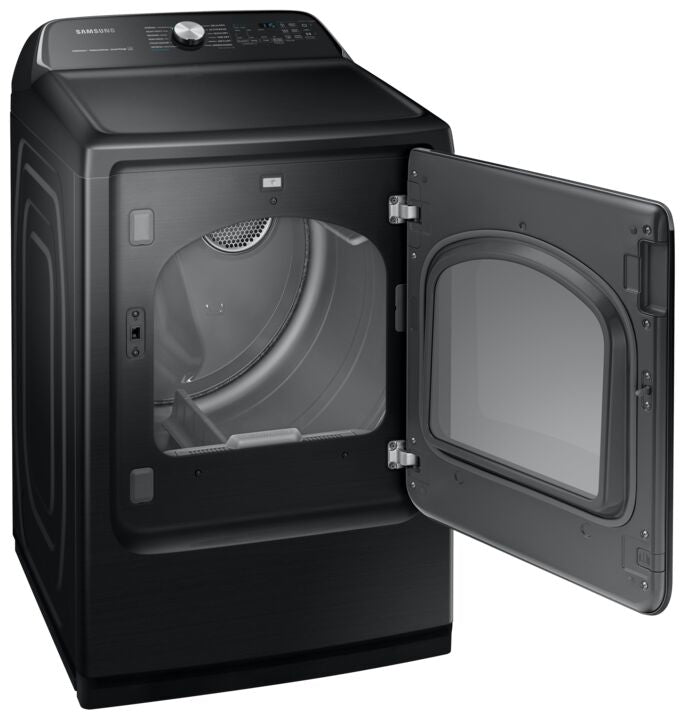 Samsung 7.4 cu. ft. Smart Black Stainless Steel Electric Dryer with SmartThings Technology - DVE52B7650V/AC - Perfect for Large Family Laundry Rooms & Smart Home Integration