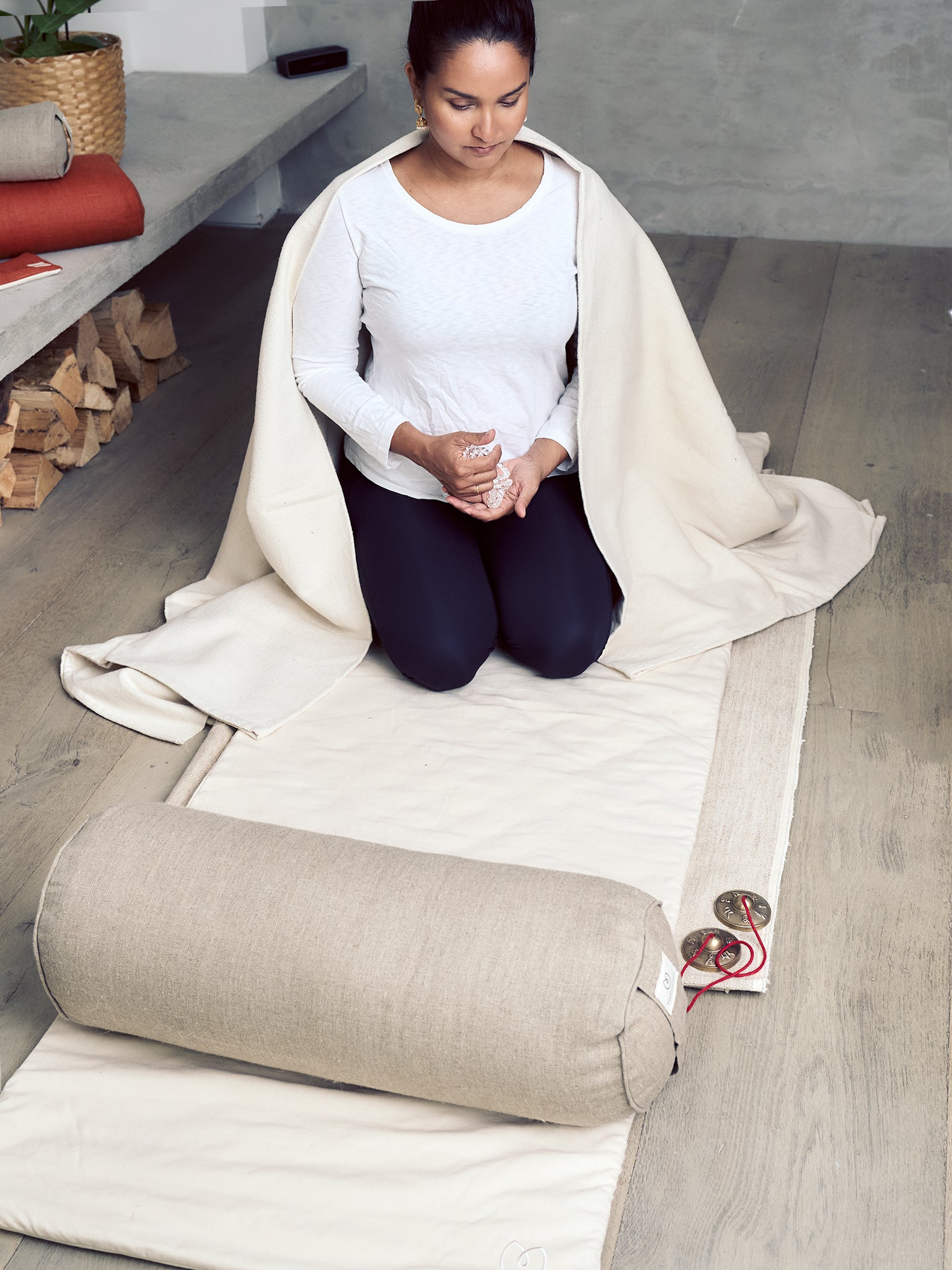 Organic Cotton Restorative Yoga Mat - Eco-Friendly & Non-Slip for Home & Studio Yoga Practice - Perfect for Meditation, Stretching & Relaxation