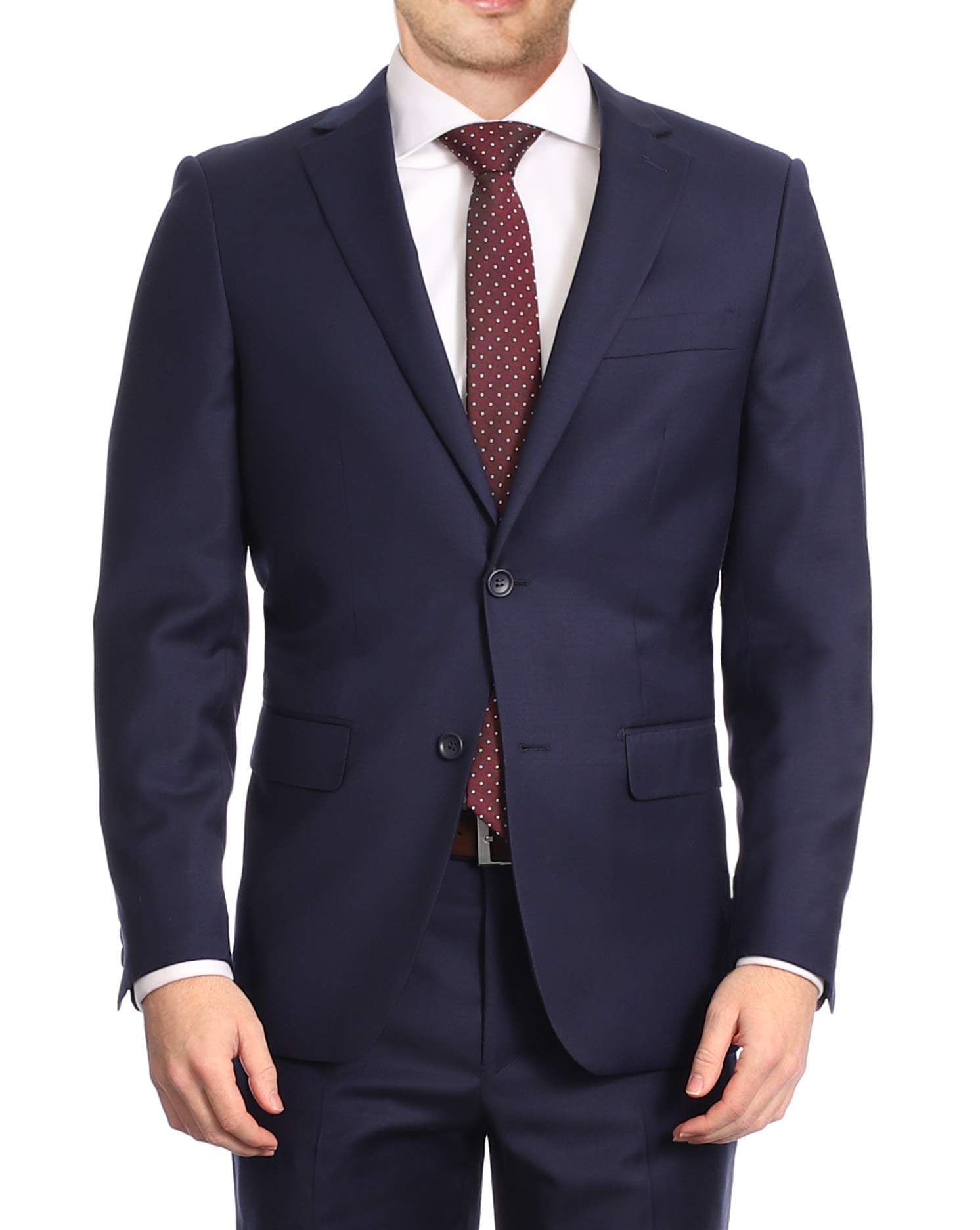 Men's Classic Fit Two-Button 100% Wool Suit Set - Perfect for Business Meetings, Weddings & Formal Events