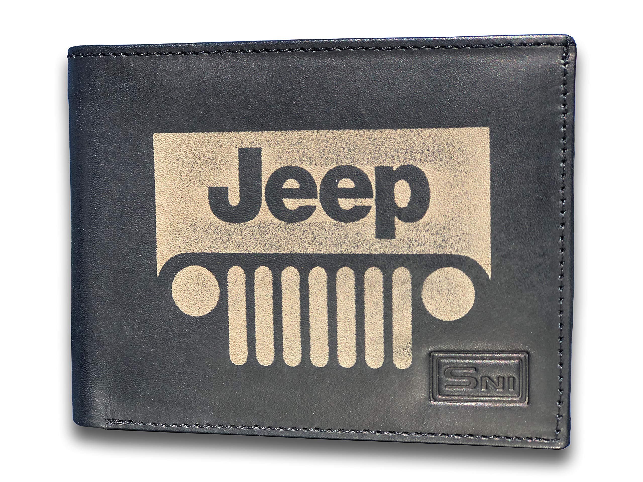 Bubisa Genuine Cowhide Leather Slimfold Wallet for Men - Laser Engraved Black Luxury Minimalist Wallet with 14 Pockets & Credit Card Holder - Large Capacity Slim Bifold Wallet for Everyday Use, Travel, and Business