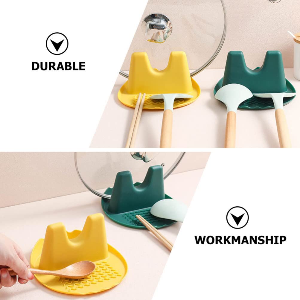 Hemoton 2-Pack Silicone Pot Lid Holder & Kitchen Utensil Organizer - Space-Saving Cookware Storage Rack for Pots, Pans, Ladles & Spoons - Perfect for Cabinet, Drawer or Countertop Organization in Modern Kitchens