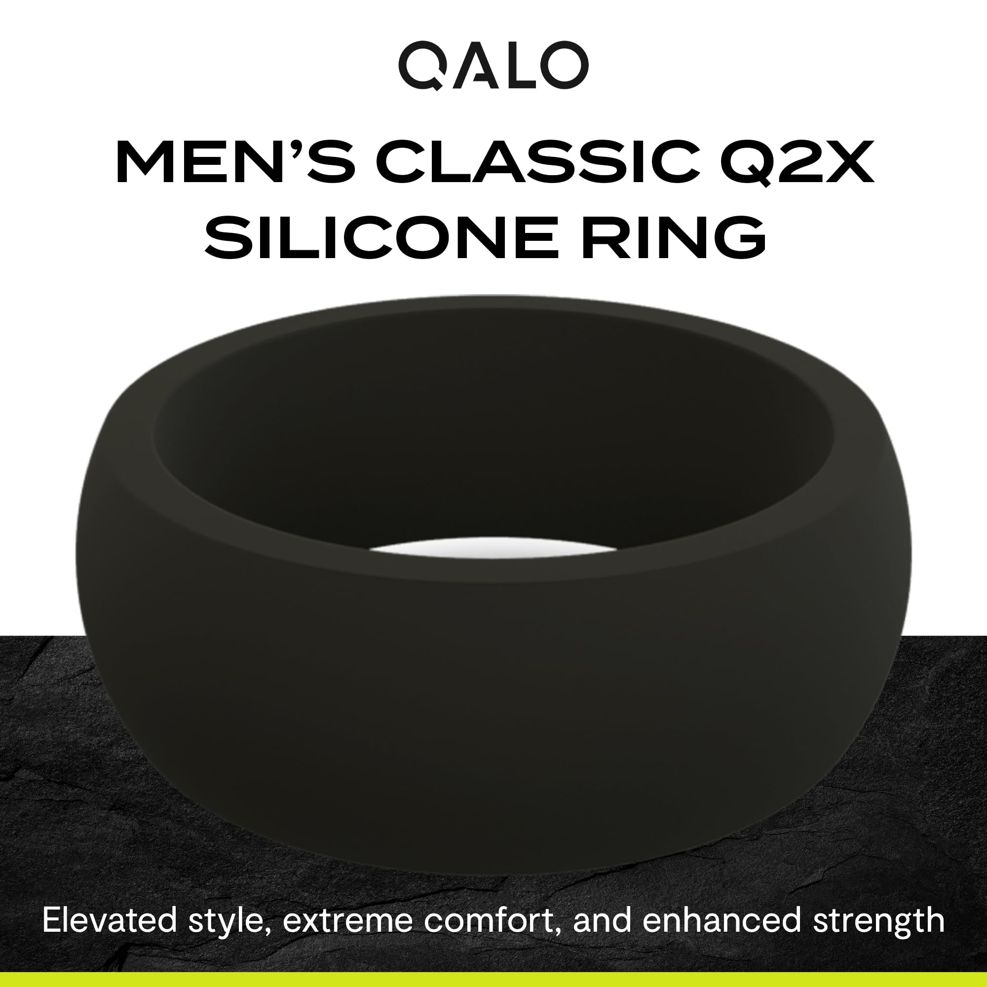 QALO Men's Classic Rubber Silicone Wedding Band - Breathable, Durable & Comfortable Ring for Active Lifestyles - Perfect for Gym, Swimming, Sports & Outdoor Activities