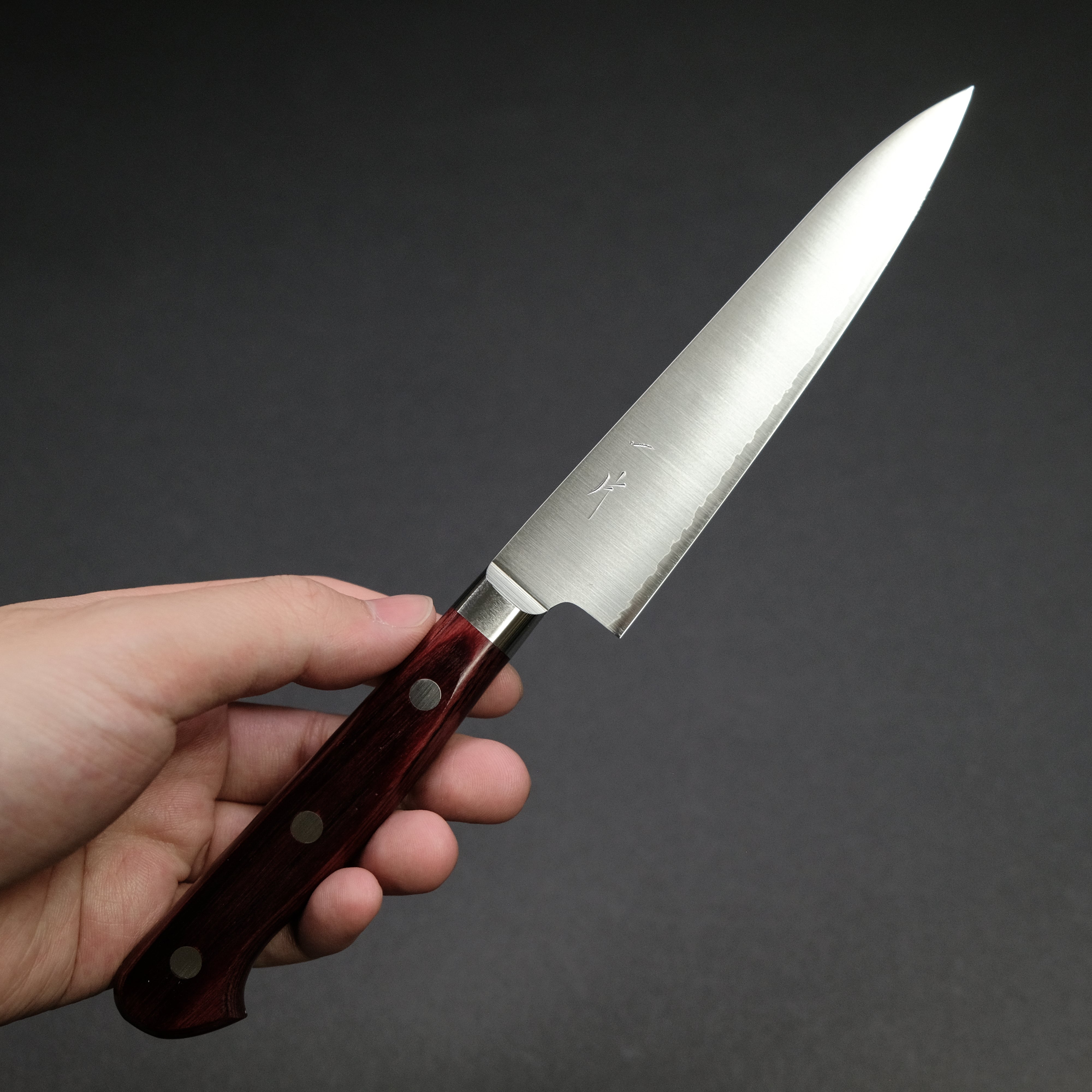 Hitohira TP Petty 130mm Japanese Kitchen Knife with Wine Pakka Handle - Perfect for Precision Slicing, Peeling & Garnishing Fruits, Vegetables & Boneless Meats