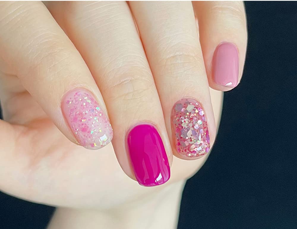 VidaRosa Holographic Chameleon Glitter Gel Nail Polish Set - 12 Iridescent Colors with Big Sequins, Semi-Permanent UV LED Manicure Gel for Nail Art & Design | Perfect for Salon, Home Use & Special Occasions