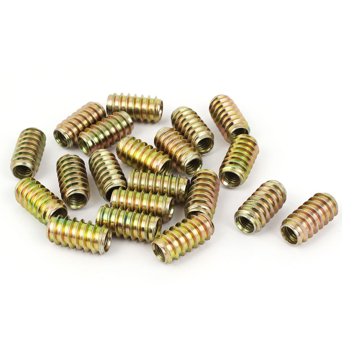 uxcell M8 x 25mm Type E-Nut Unhead Furniture Insert Nuts - 20 Pcs for Wood Inserts - Perfect for DIY Furniture Assembly and Woodworking Projects