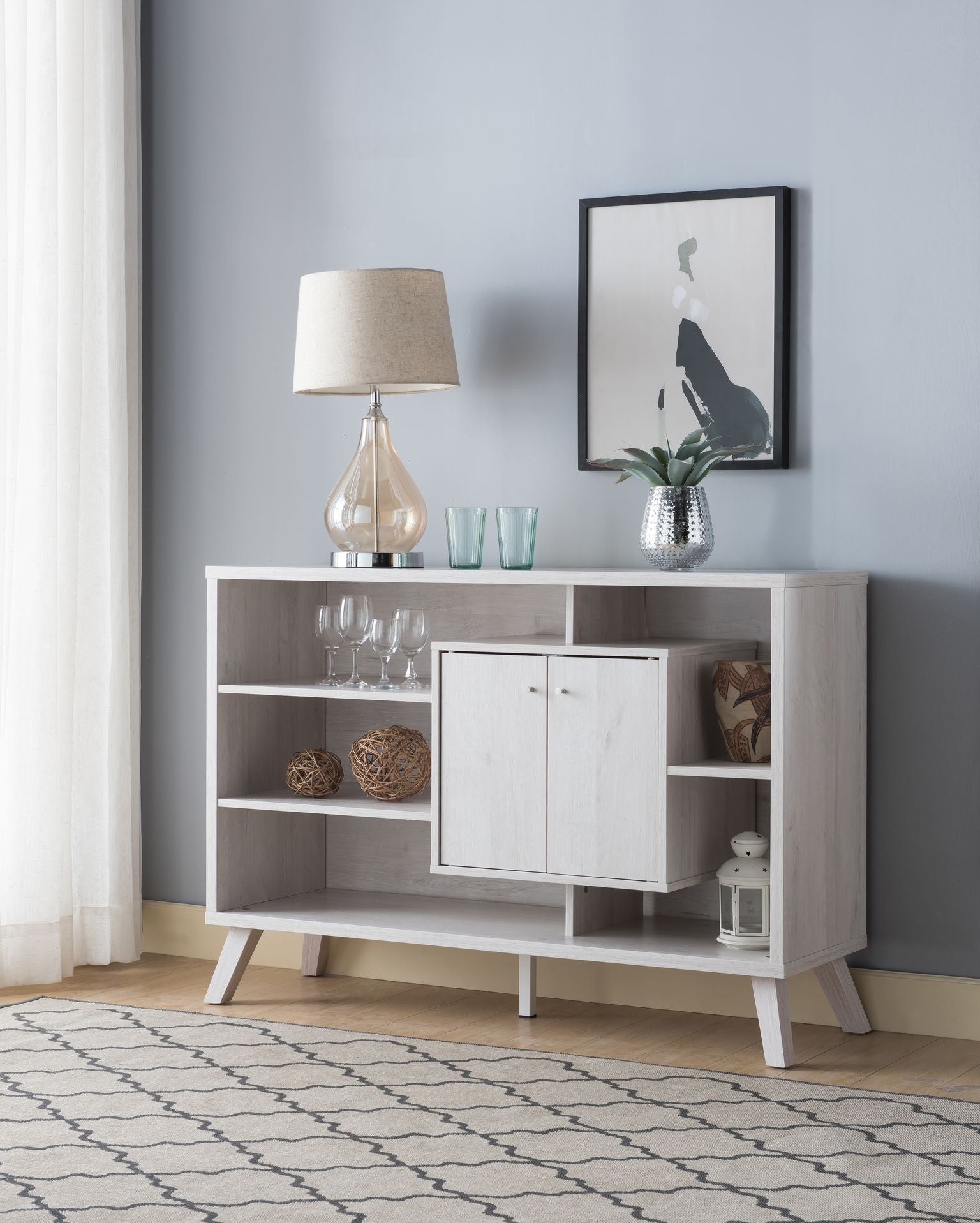 Premium White Oak Buffet Server - Elegant Dining Room Sideboard for Entertaining & Storage | Perfect for Buffets, Dining Rooms & Home Decor