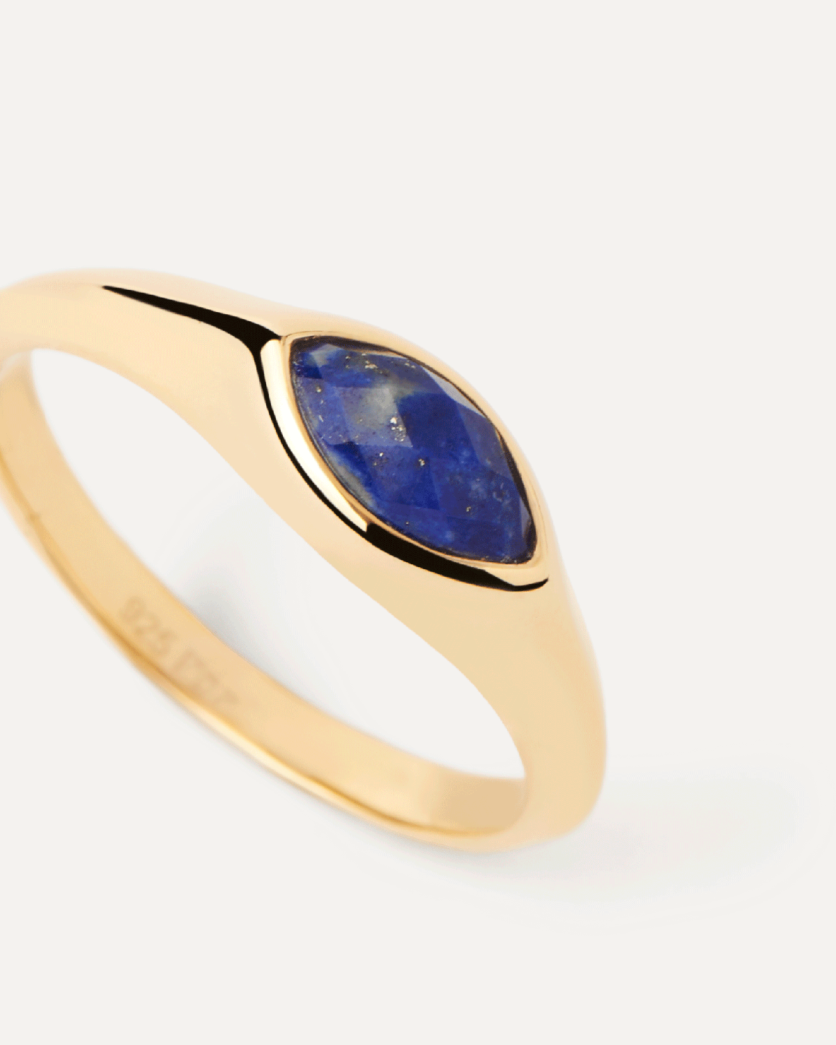 GRID Nomad Lapis Lazuli Stamp Ring for Women - Handmade Adjustable Silver Jewelry - Perfect for Boho Fashion, Gift Giving & Spiritual Healing