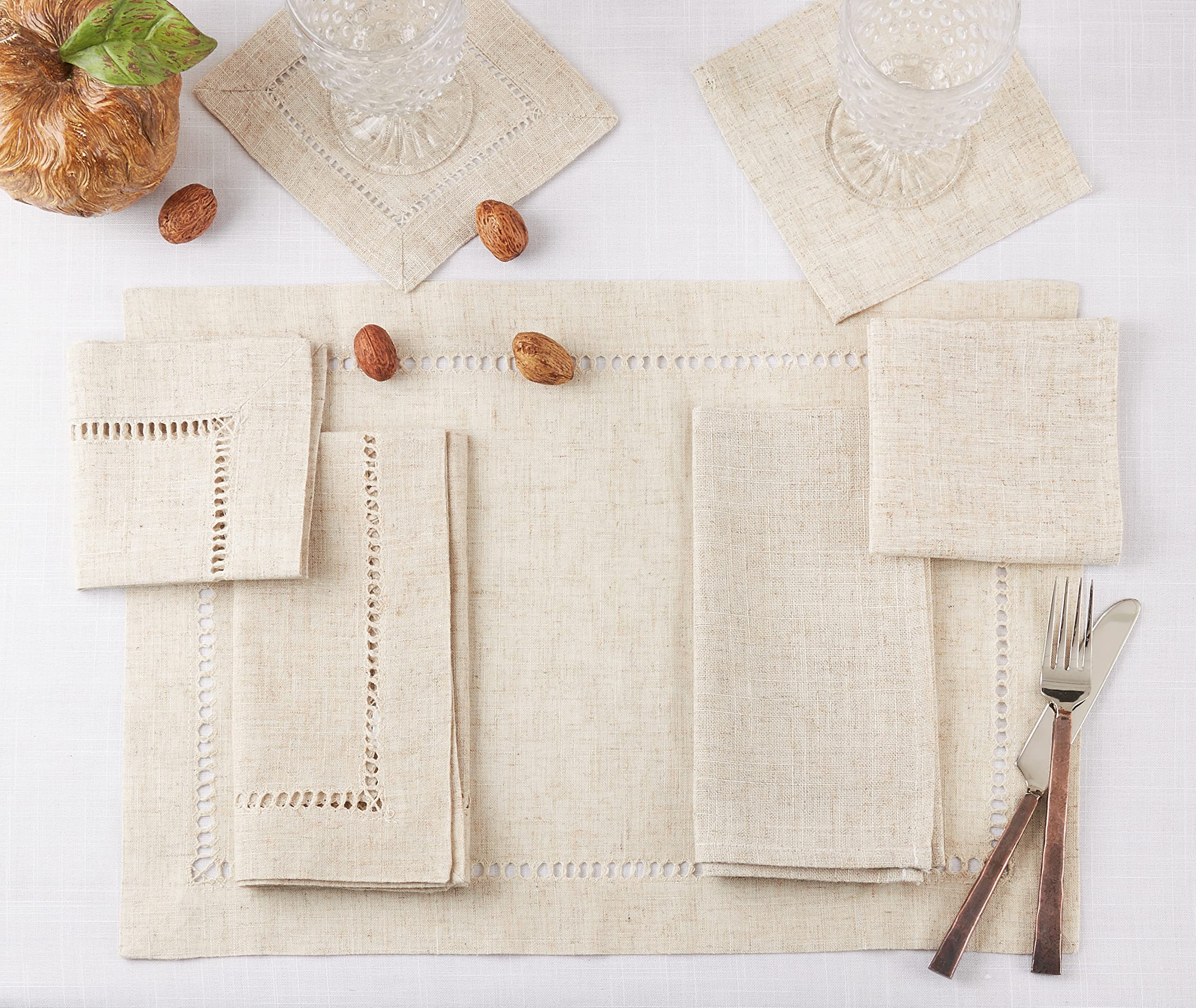Premium Plain White Table Napkins (Set of 12) - Soft & Absorbent Dinner Napkins for Everyday Meals, Parties, and Fine Dining