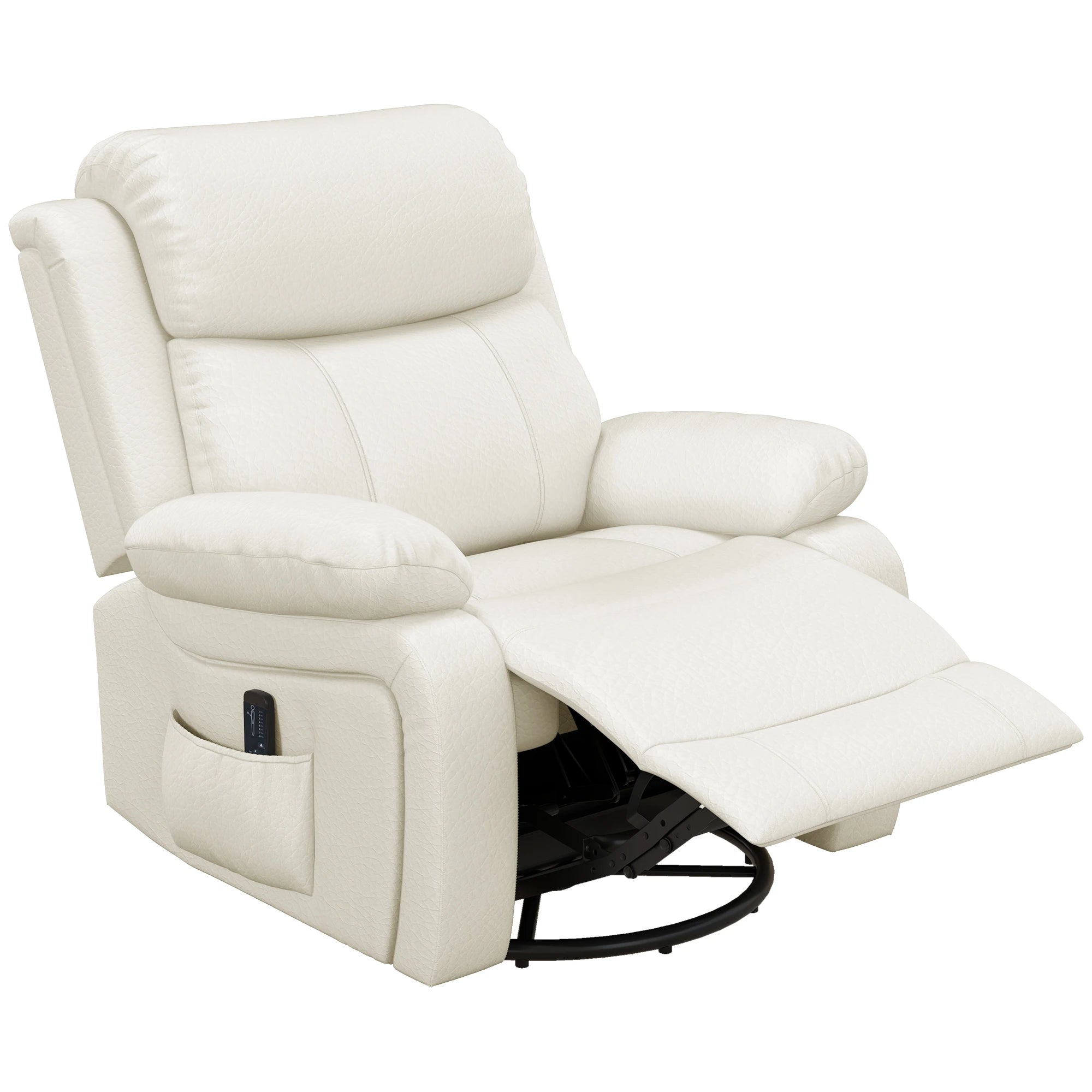 Premium Faux Leather Vibration Massage Reclining Swivel Chair - 3 Color Options for Home, Office & Gaming Relaxation