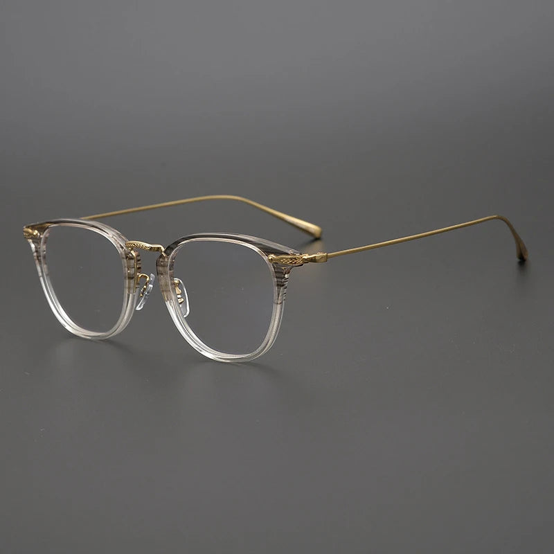 Stylish Black Unisex Full Rim Titanium Acetate Square Eyeglasses 5307 - Perfect for Work, Reading & Fashion