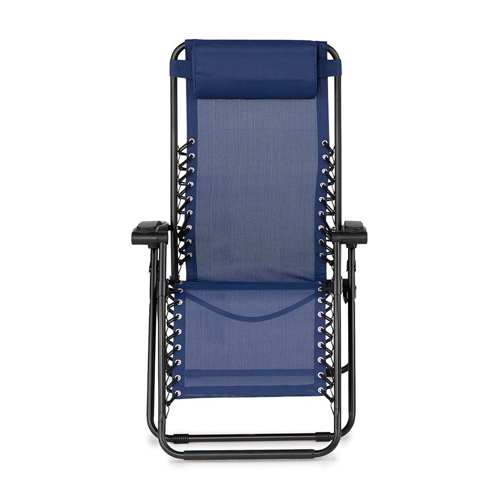 Zero Gravity Recliner Chair for Outdoor & Camping - Adjustable Headrest, Portable Folding Lawn Deck Patio Pool Lounge Chair for Adults (Blue, 2 Pack) - Perfect for Backyard Relaxation, Beach Trips & Poolside Lounging
