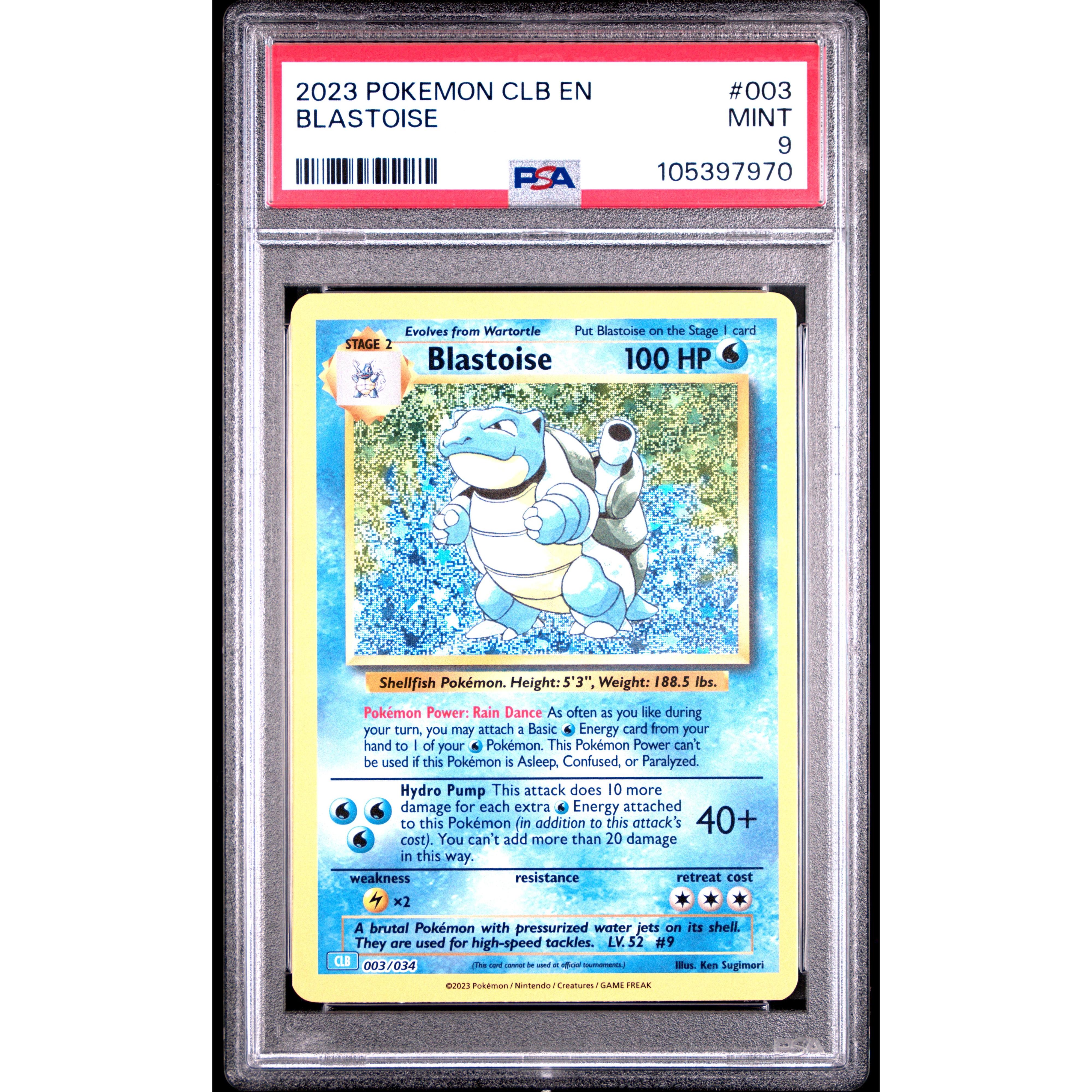 2023 Pokemon Classic Collection Blastoise 003/034 PSA 9 Graded Card - Rare Collectible for Pokemon Fans, Perfect for Display & Investment