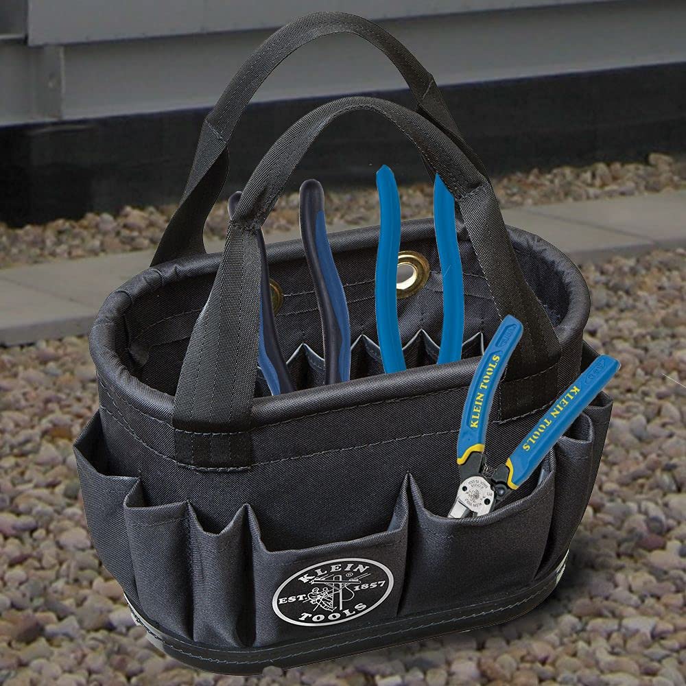 Klein Tools Oval Tool Bucket with Mini Tool Bucket Set - Durable Organizer for Electricians, Plumbers & DIY Projects | Perfect for Job Sites, Workshops & Home Repairs