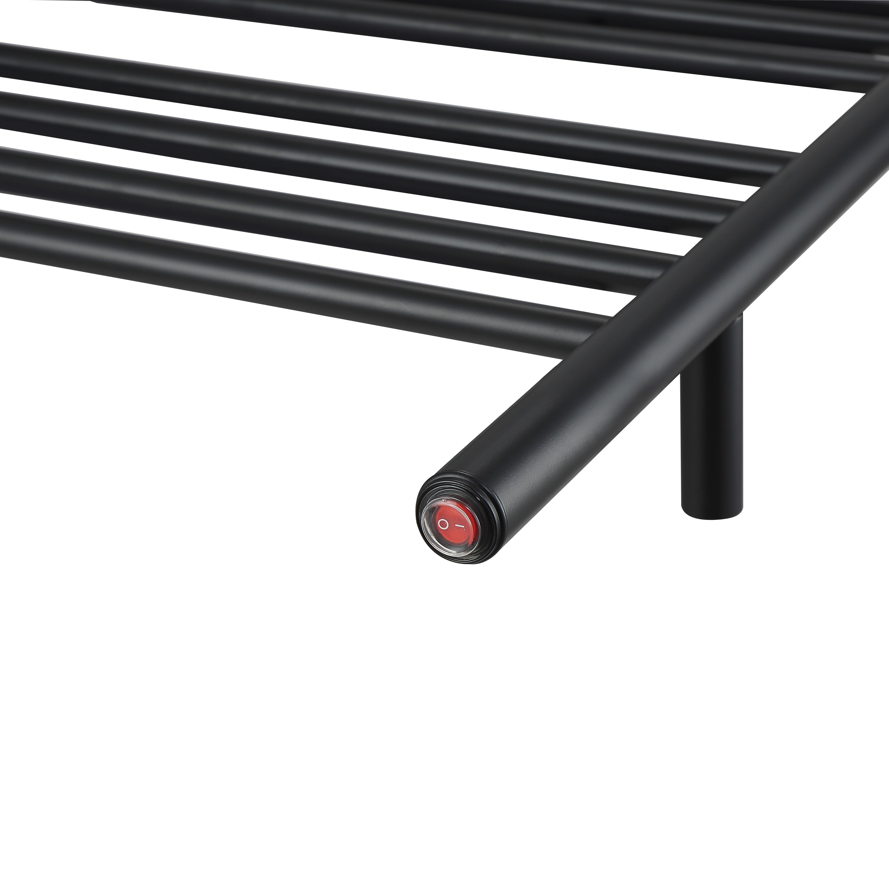 Prestige OBT 8 Bar Wall Mounted Towel Warmer with Built-in Timer - Matte Black Finish | Bathroom Luxury & Spa Experience