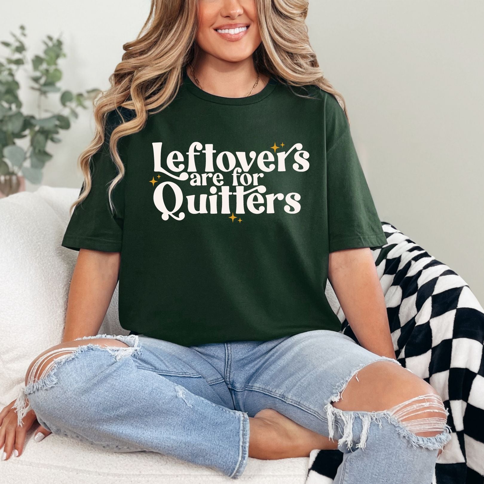 Leftovers Are For Quitters Funny Graphic T-Shirt - Sarcastic Food Lover Tee for Men & Women - Perfect for Gym, Workout, Casual Wear