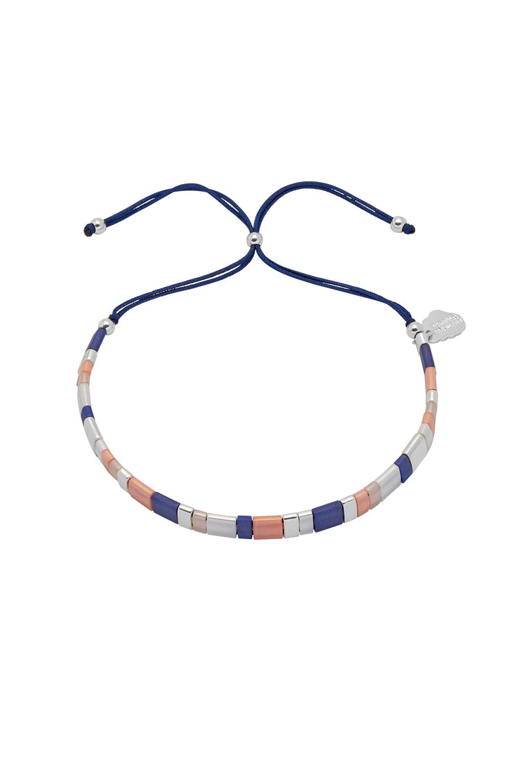 Silver Pastel Tila Beads Slider Bracelet Ebb5103M - Adjustable Beaded Jewelry for Women, Elegant Gift for Birthday, Party & Everyday Wear