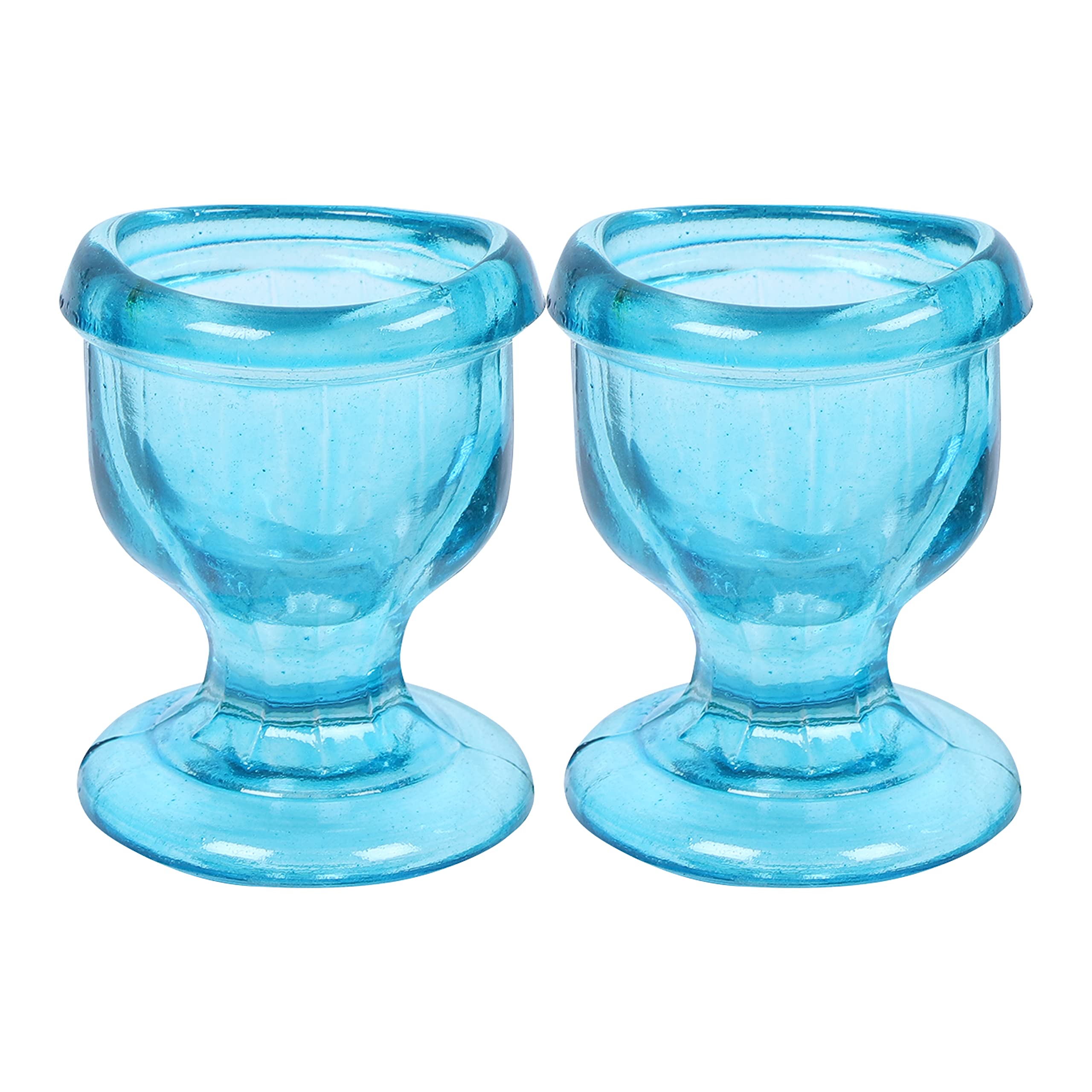 Premium Glass Eye Wash Cups - Smooth Edge & Ergonomic Design for Gentle Eye Cleansing, Perfect Eye Fit with Storage Container (Set of 2, Sky Blue) - Ideal for First Aid Kits, Home & Workplace Safety