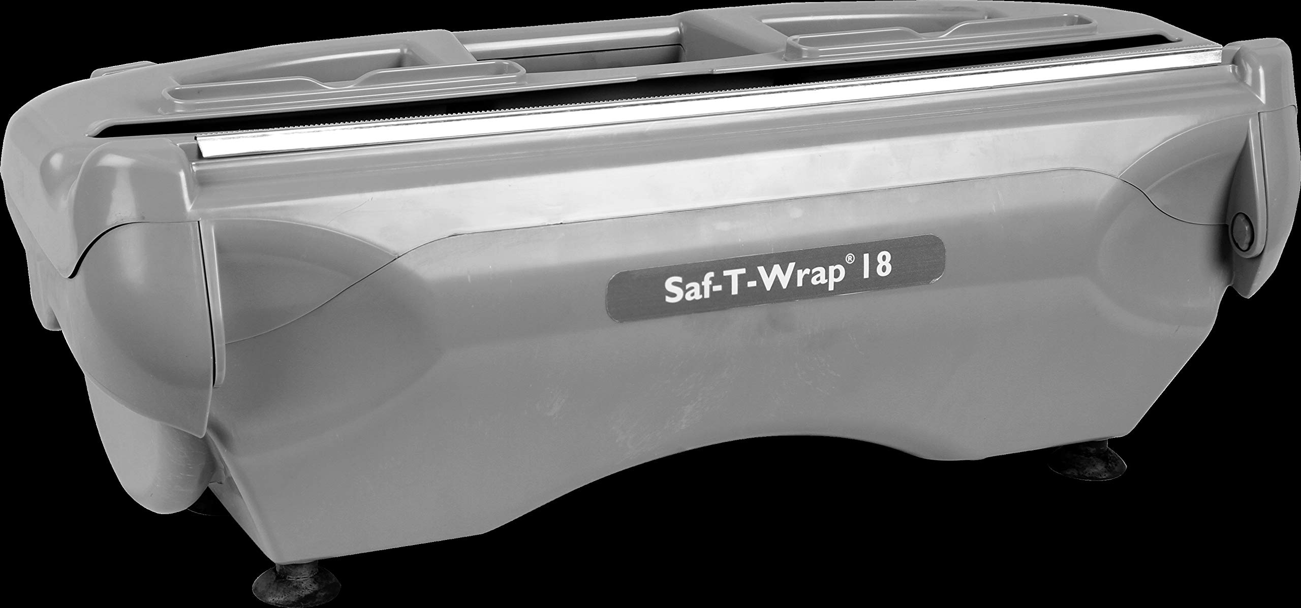 San Jamar Saf-T-Wrap 18-Inch Commercial Plastic Wrap & Foil Dispenser - Heavy Duty for Restaurants, Bakeries & Kitchens - Gray Plastic - Perfect for Food Prep, Storage & Catering Services