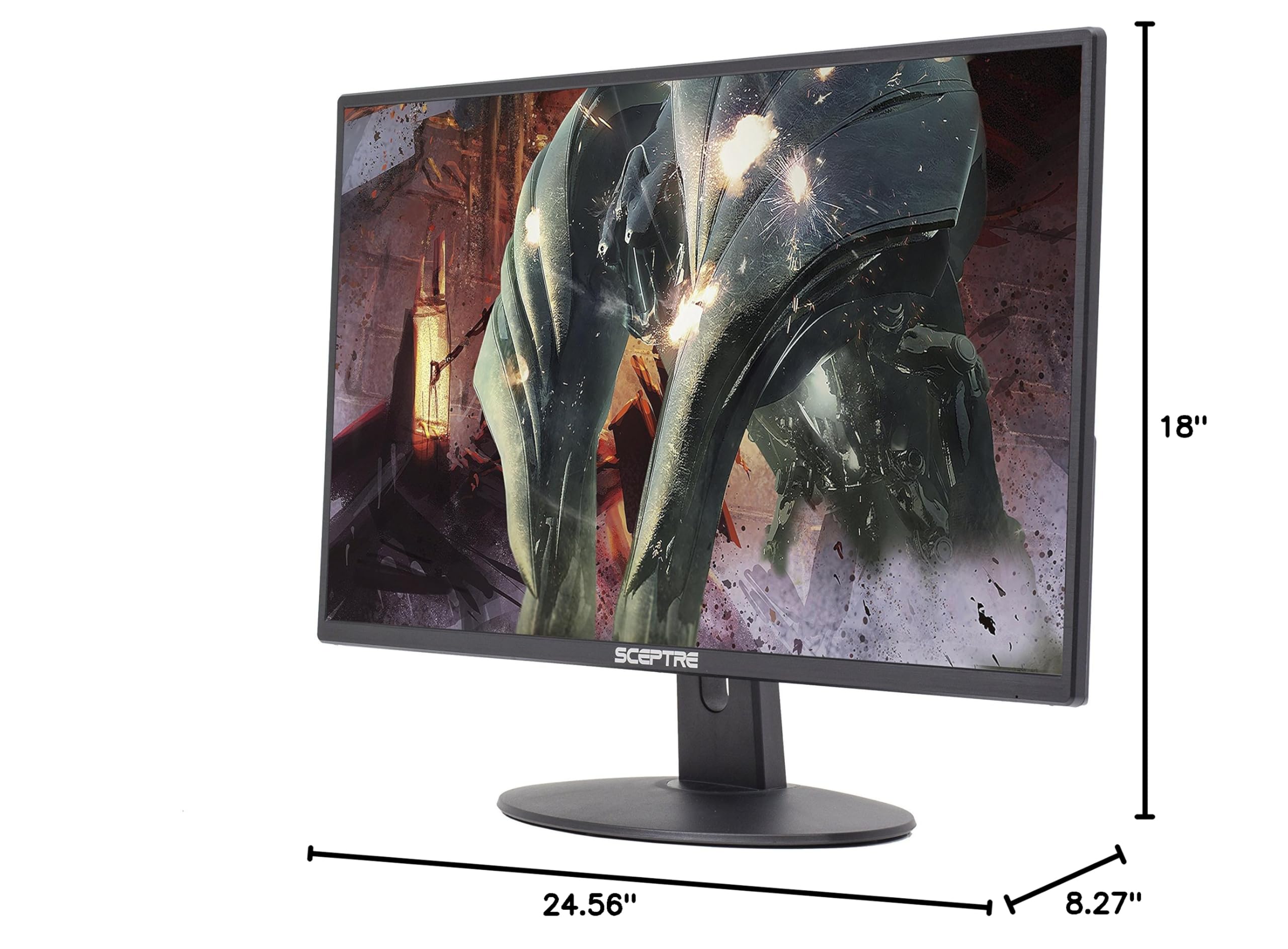 Sceptre 27-Inch FHD 1080p LED Gaming Monitor - 75Hz Refresh Rate, 2X HDMI & VGA Ports, Built-in Speakers, Ultra Slim Metal Black Design - Perfect for PC Gaming, Home Office & Entertainment Setup