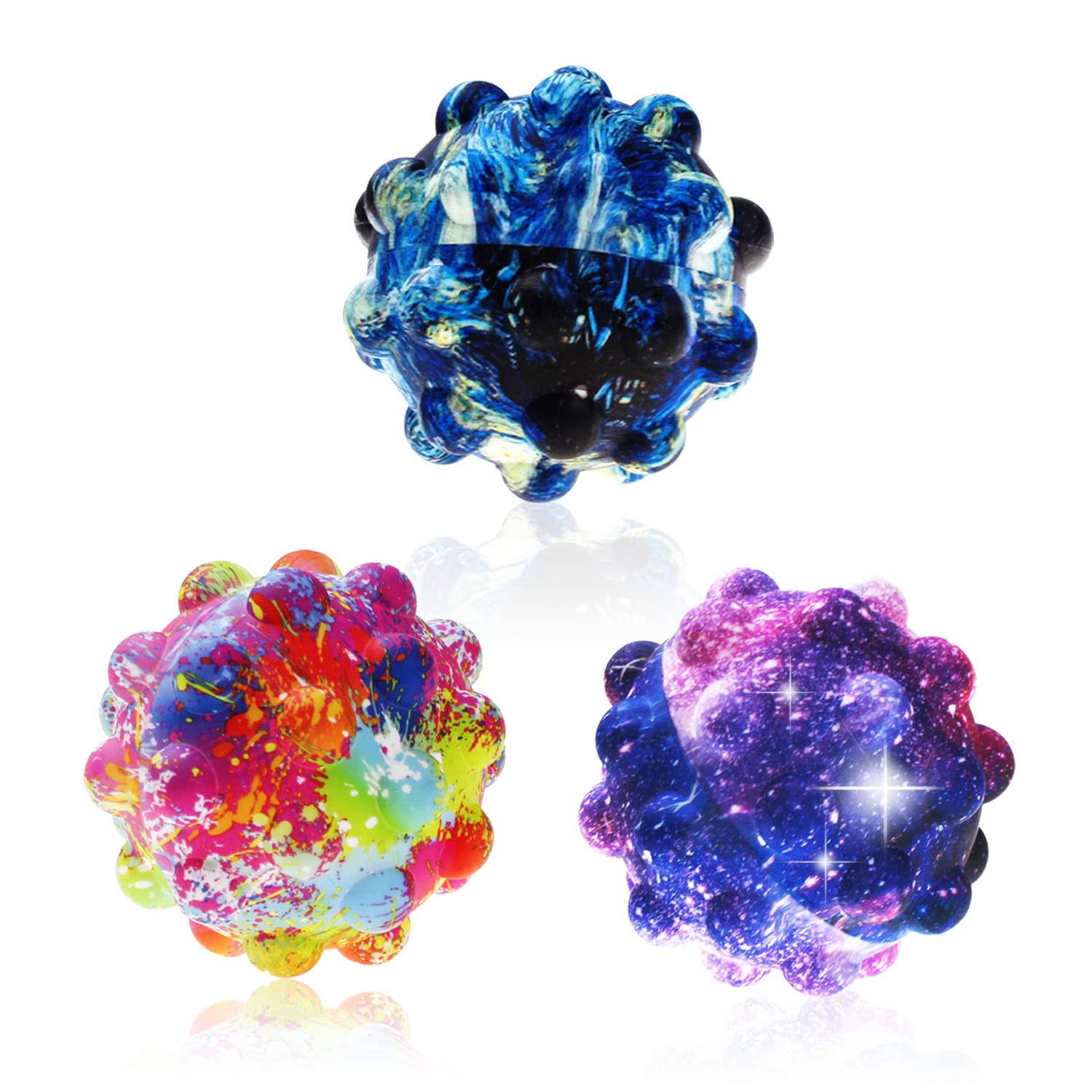 3-Pack Hignut Pop Stress Balls - 3D Sensory Fidget Toys for Hand Exercise, Anxiety Relief & Autism Therapy | Easter Basket Stuffers for Kids & Adults | Perfect for Office, Classroom & Home Stress Relief