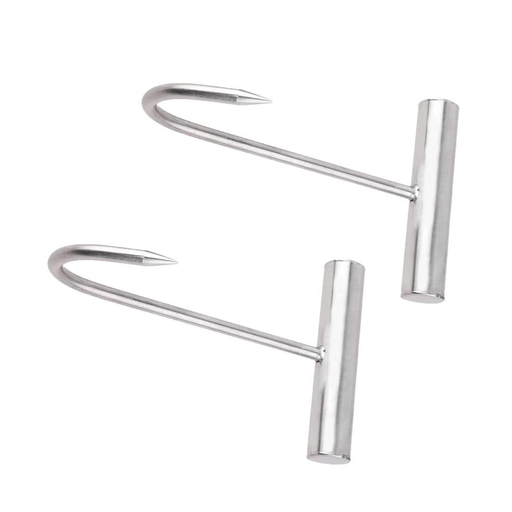 Stainless Steel Meat Hooks 2pcs - BBQ & Butchering Tools for Kitchen & Restaurant