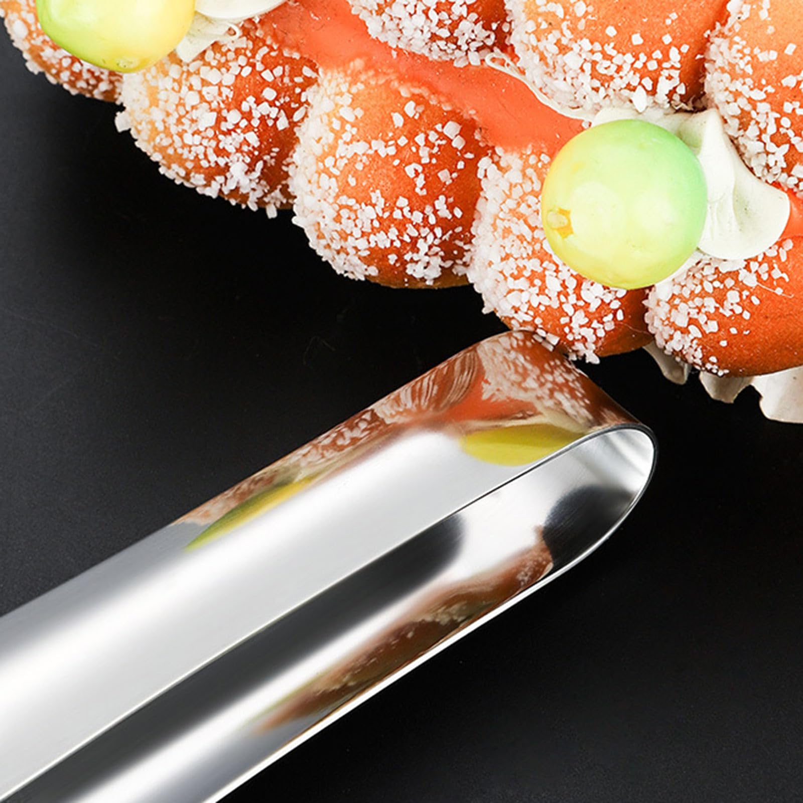 Premium Stainless Steel Ice Tongs - Non-Slip Kitchen & Bar Tongs for Ice Cubes, Sugar, Tea, Bread - Perfect for Cocktail Parties, Home Bars & Food Serving (Silver)