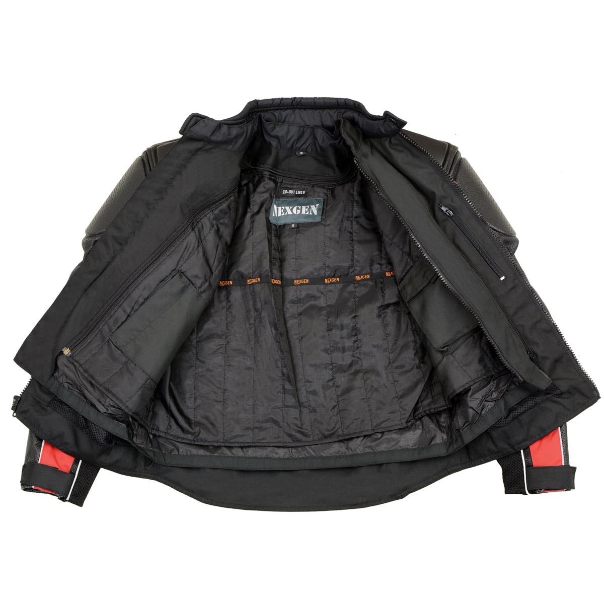NexGen SH2153 Men's Black CE Armored Motorcycle Jacket - Textile & Leather Combo for Safety & Style - Perfect for Riding, Commuting & Adventure Tours