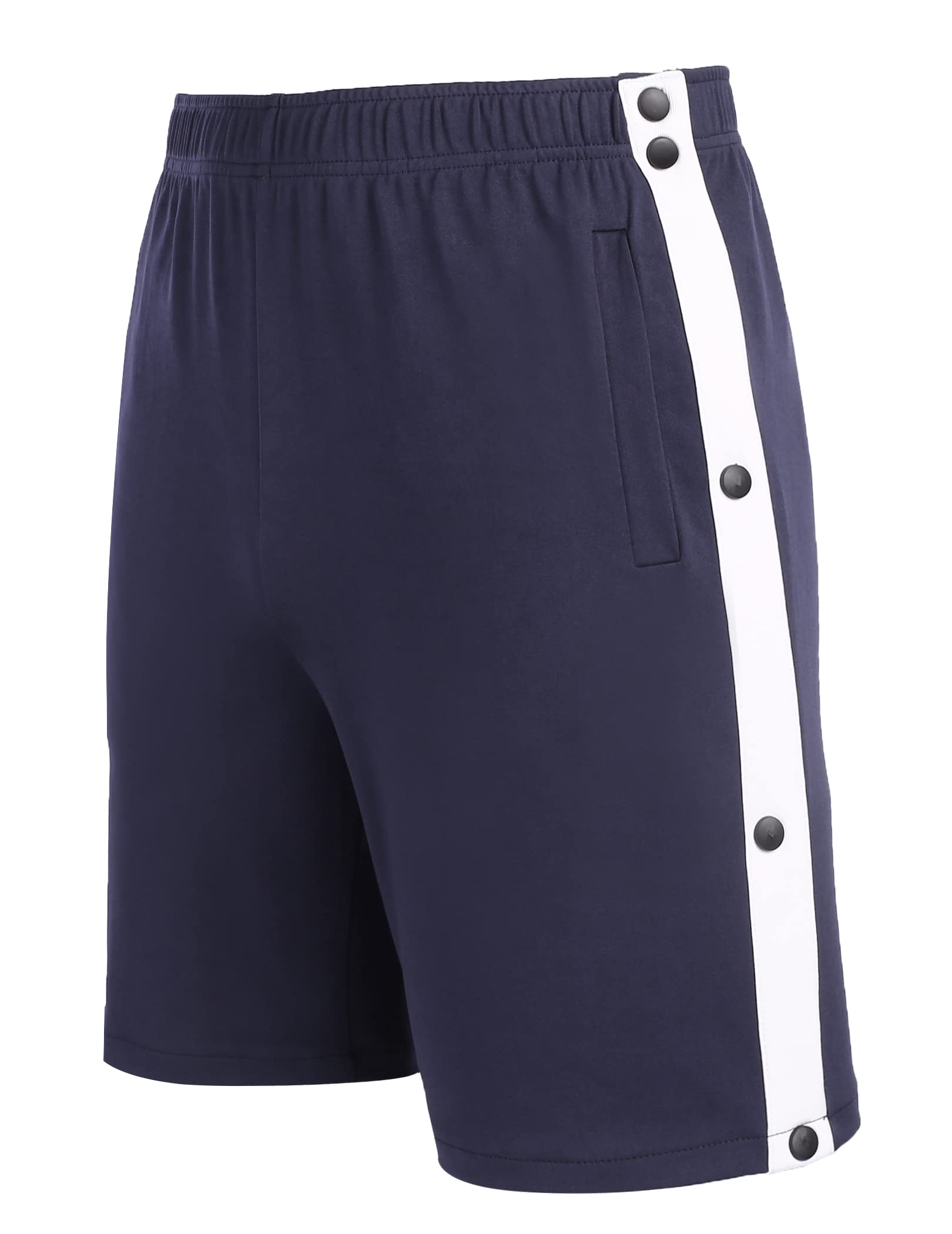 Post Surgery Adaptive Tear Away Shorts for Men - Wide Leg Snap Loose Fit Comfort Shorts for Recovery & Physical Therapy | Ideal for Hospital, Home Care & Mobility Assistance