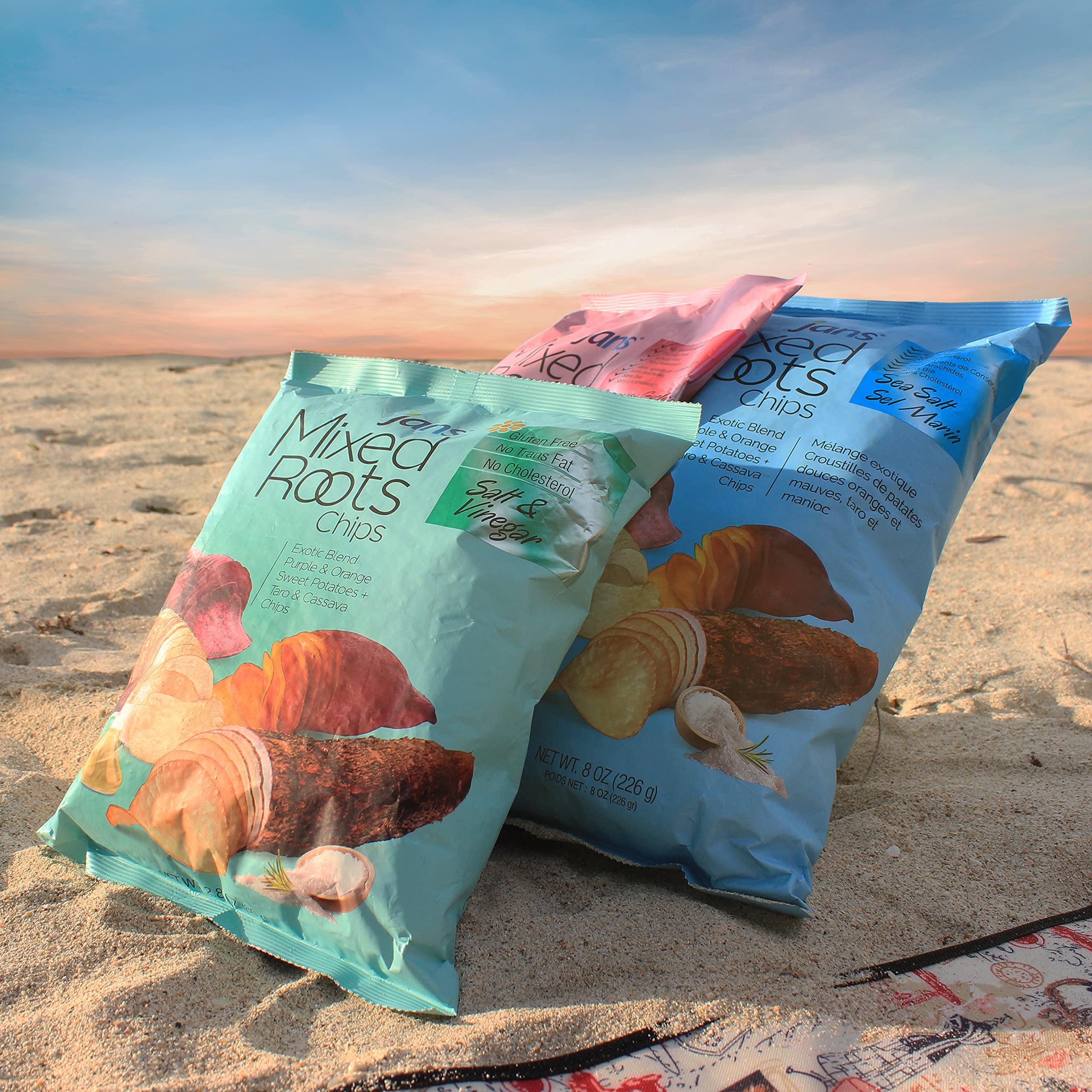 Mixed Roots All Natural Vegetable Chips - Salt & Vinegar Flavor, 2.8 oz | Gluten-Free, Vegan Snack for Parties, School Lunches & Healthy On-the-Go Eating