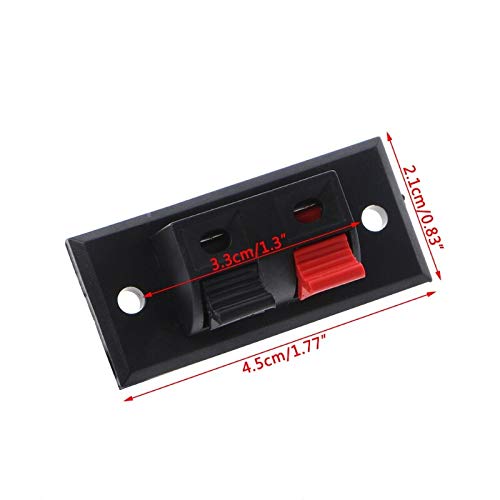 5Pcs 2-Position Push-in Spring Loaded Audio Speaker Terminal Connectors - High-Quality Panel Mount Jacks for Home Theater & Professional Sound Systems