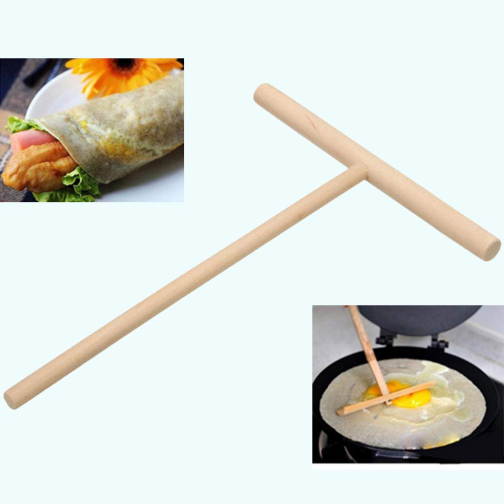 DOITOOL Wooden Pancake Spreader - Dough Distributor for Crepes & Baking