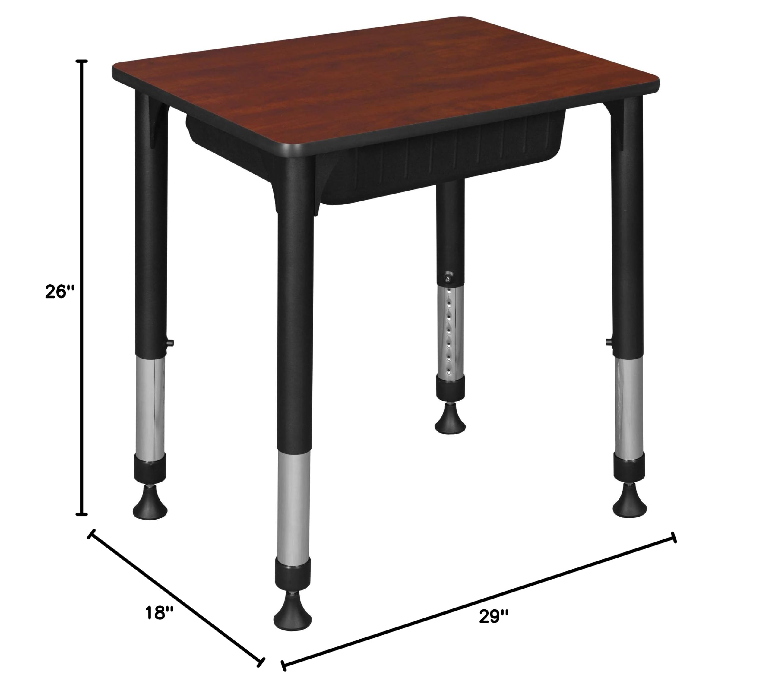 Regency Height Adjustable Rectangular Student Desk with Storage - 18.5