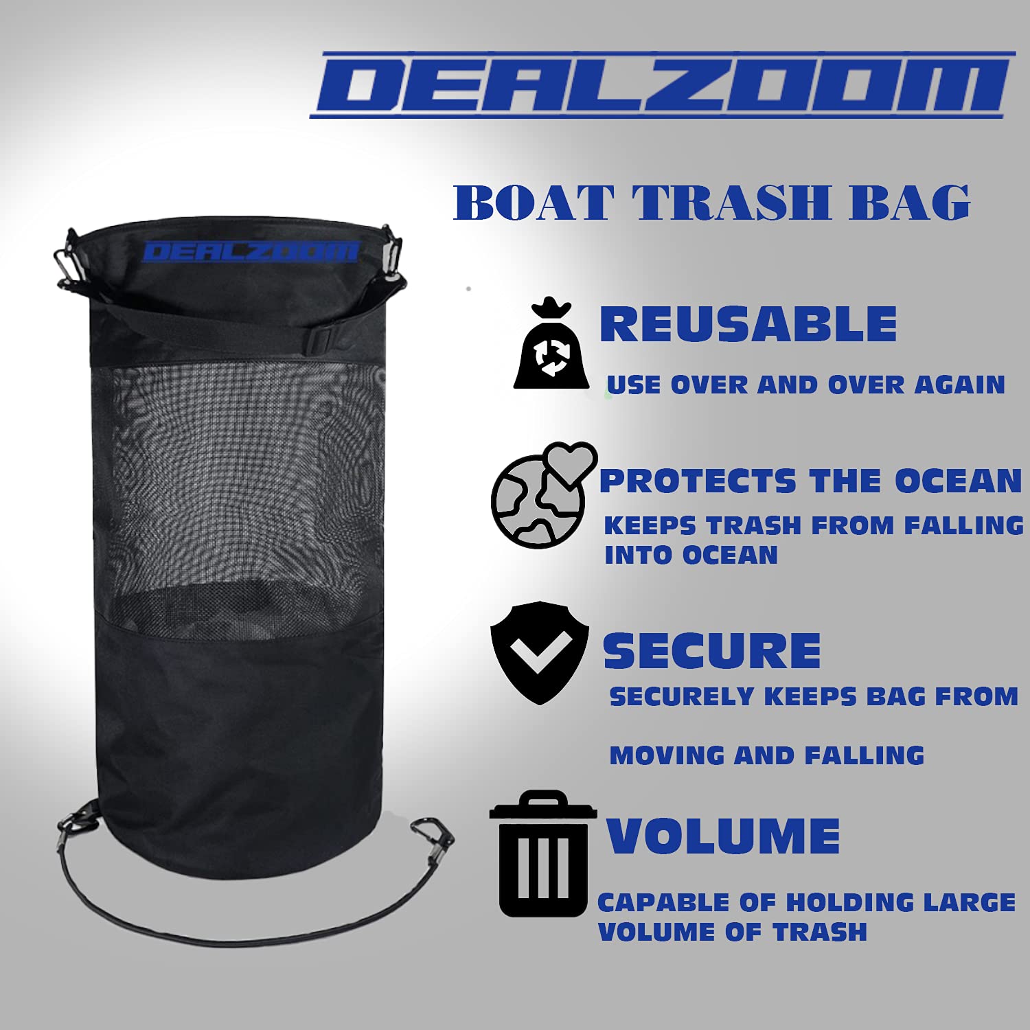 **Odor-Resistant Portable Boat Trash Can - Reusable Marine Garbage Bag for Fishing, Boating & Kayaking - Easy to Install & Clean - Perfect for Pontoon Boats & Outdoor Water Activities**