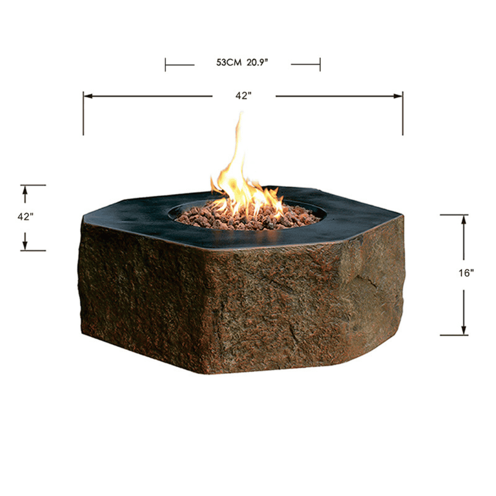 Columbia Outdoor Concrete Fire Table - Weather-Resistant Patio Heater for Backyard, Garden & Deck - Perfect for Camping, BBQ & Relaxing Evenings