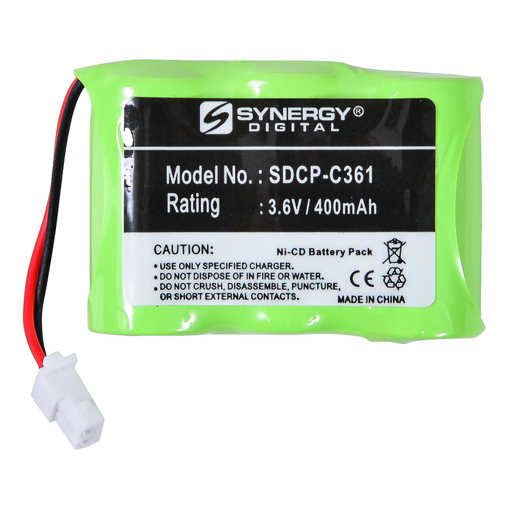 Synergy Digital Cordless Phone Battery Replacement for Panasonic KX-T38001 - 3.6V 400mAh Ni-CD Ultra High Capacity Rechargeable Battery - Perfect for Home & Office Cordless Phones