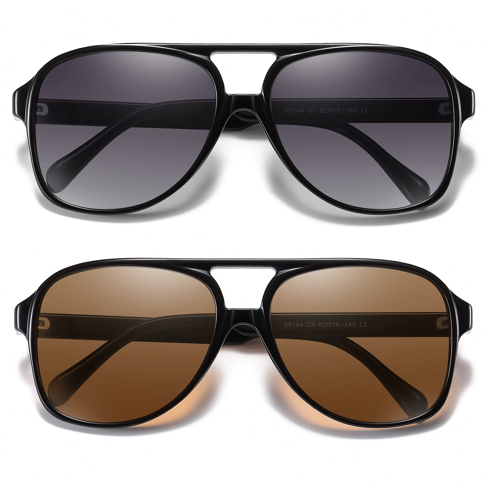 Trendy Oversized Square Polarized Sunglasses for Women - UV400 Protection Retro Vintage Shades | Perfect for Driving, Beach & Outdoor Fashion Accessories