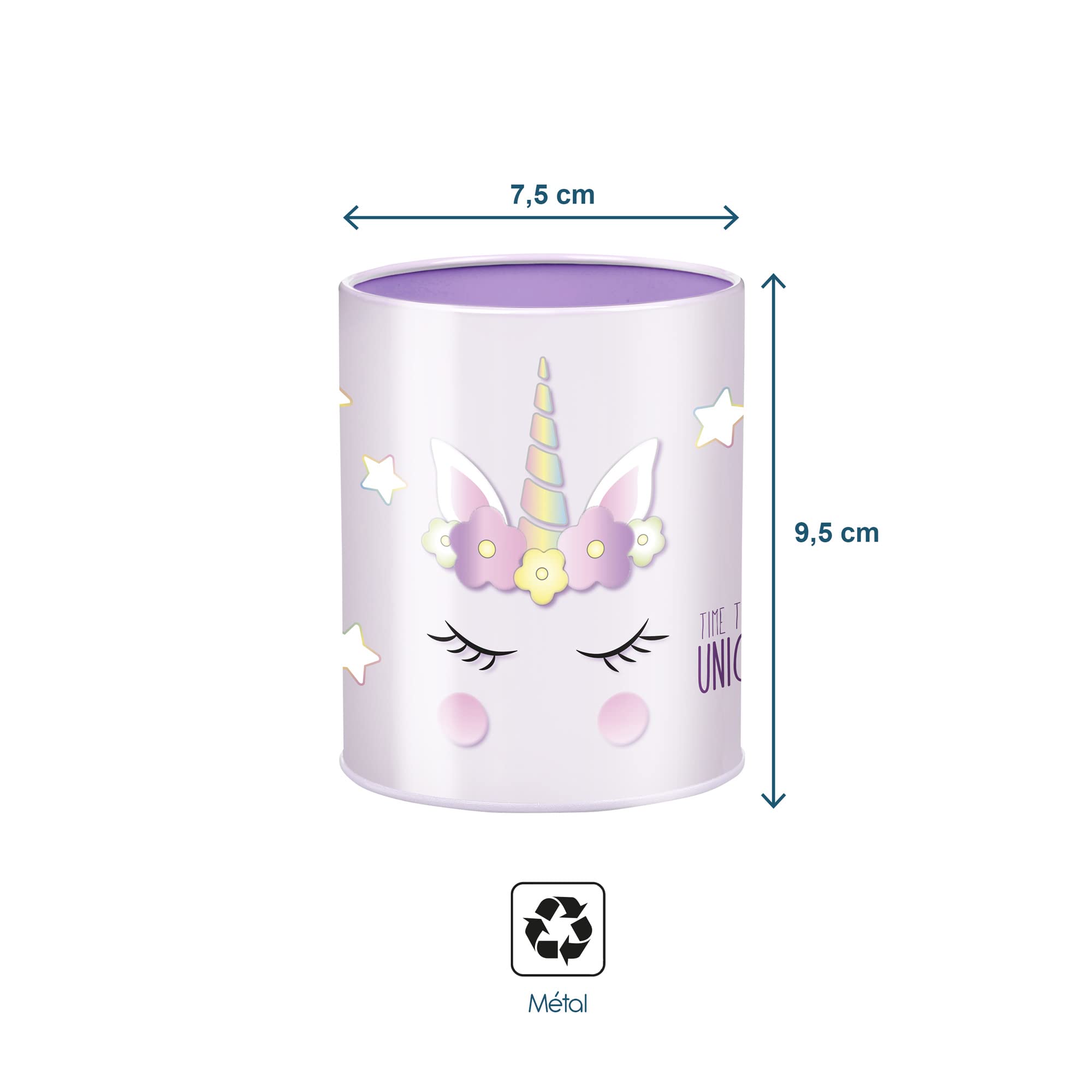 Viquel Unicorn Metal Pencil Holder - Kids Desk Organizer for School & Home - Purple - Perfect for Classroom, Study Room & Office Decor