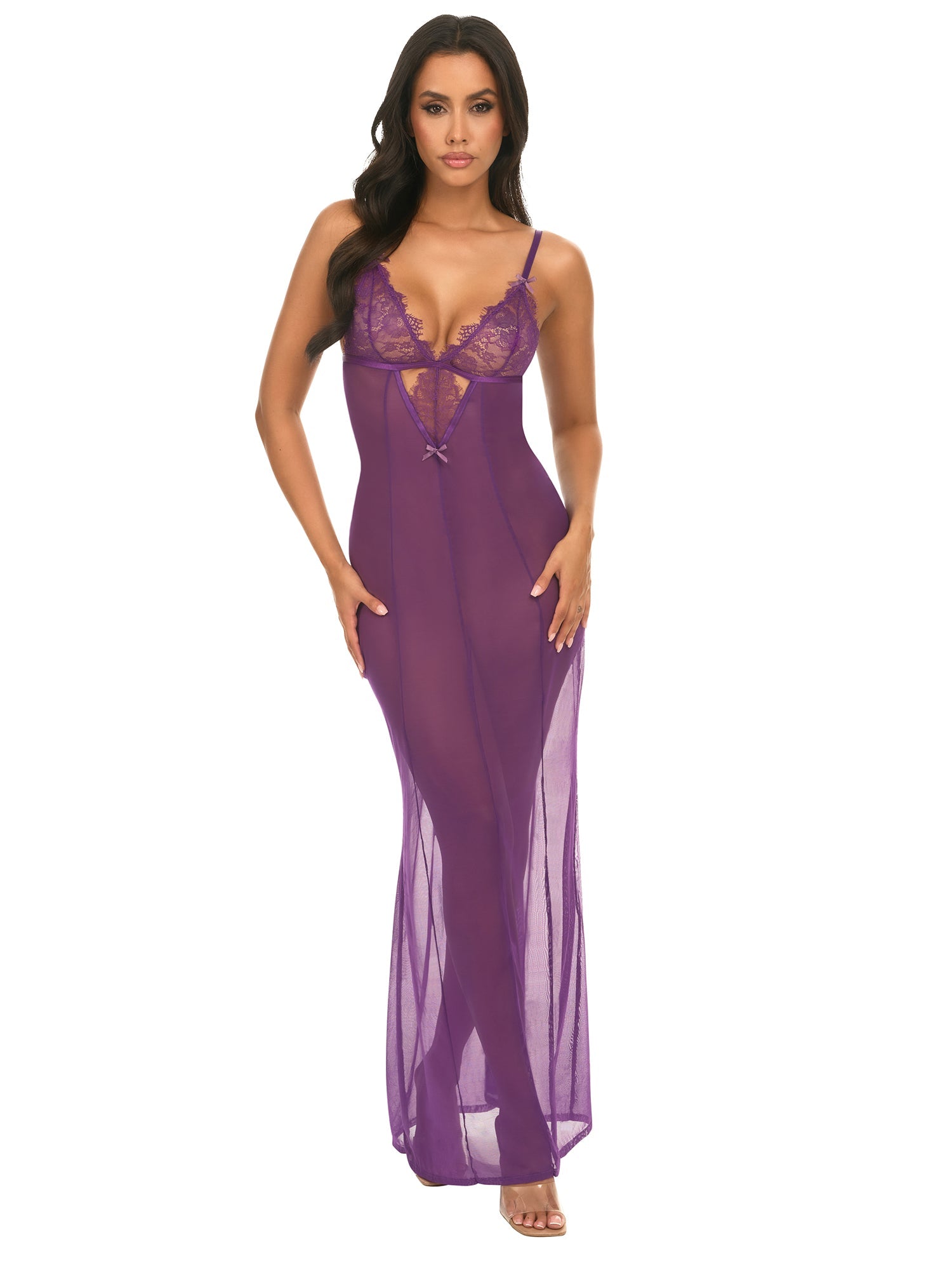 Elegant Katana Sheer Gown - Flowy Long Dress for Women | Perfect for Evening Parties, Weddings & Special Occasions