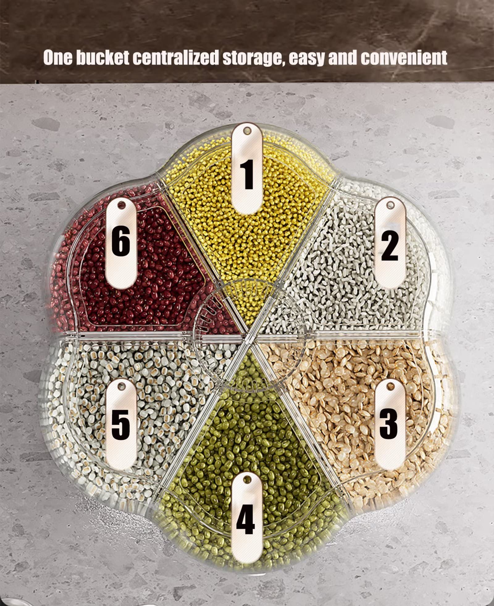 8kg Rice Dispenser Plastic Food Storage Container with Lid - Moisture Proof Cereal & Grain Storage Bucket for Kitchen, Pantry Organization (Great for Rice, Flour, Pasta, Beans)