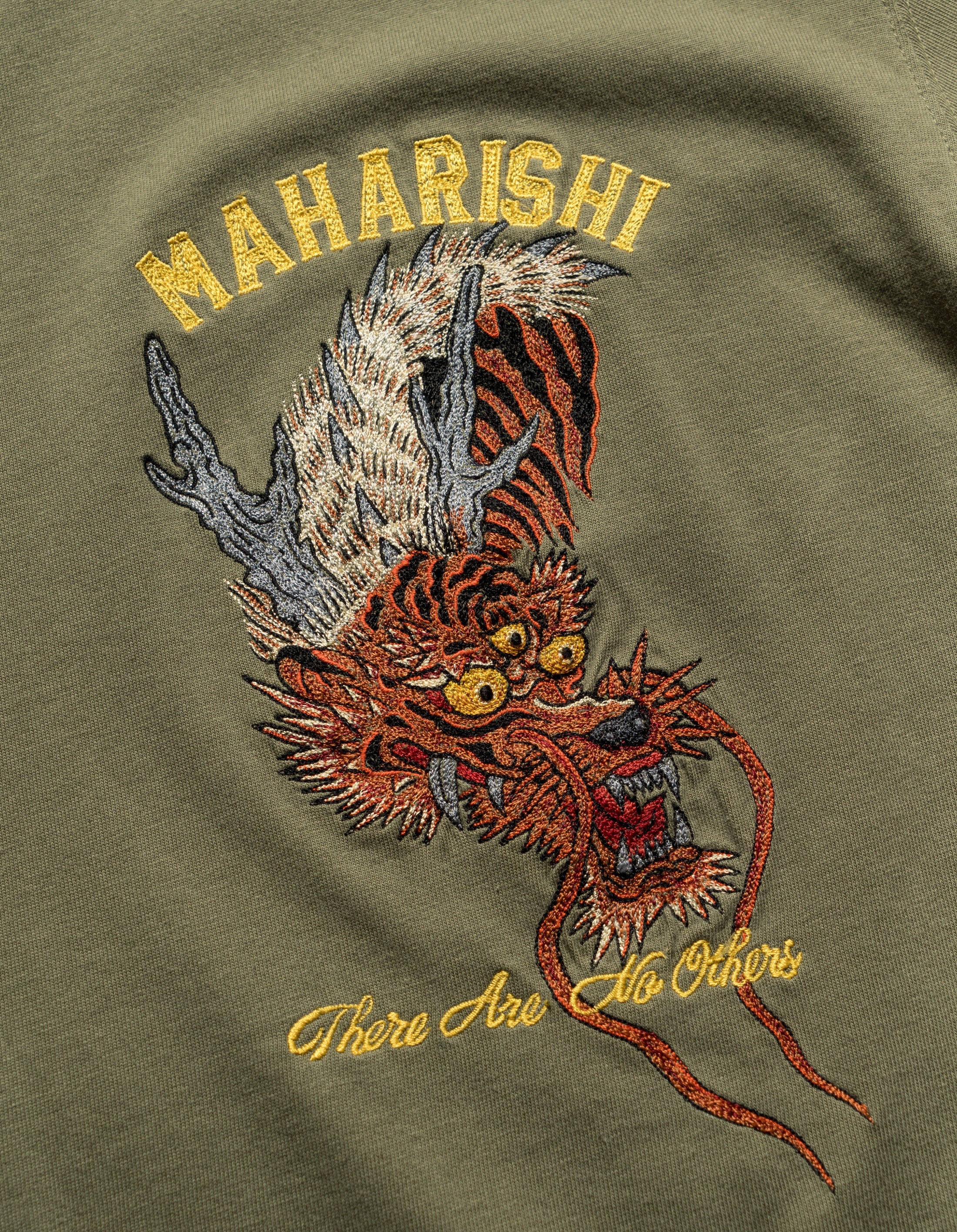 6100 Tour Tiger Dragon Graphic T-Shirt for Men - Olive Green OG 107F - Casual Streetwear & Vintage Style Tee for Daily Wear and Outfits