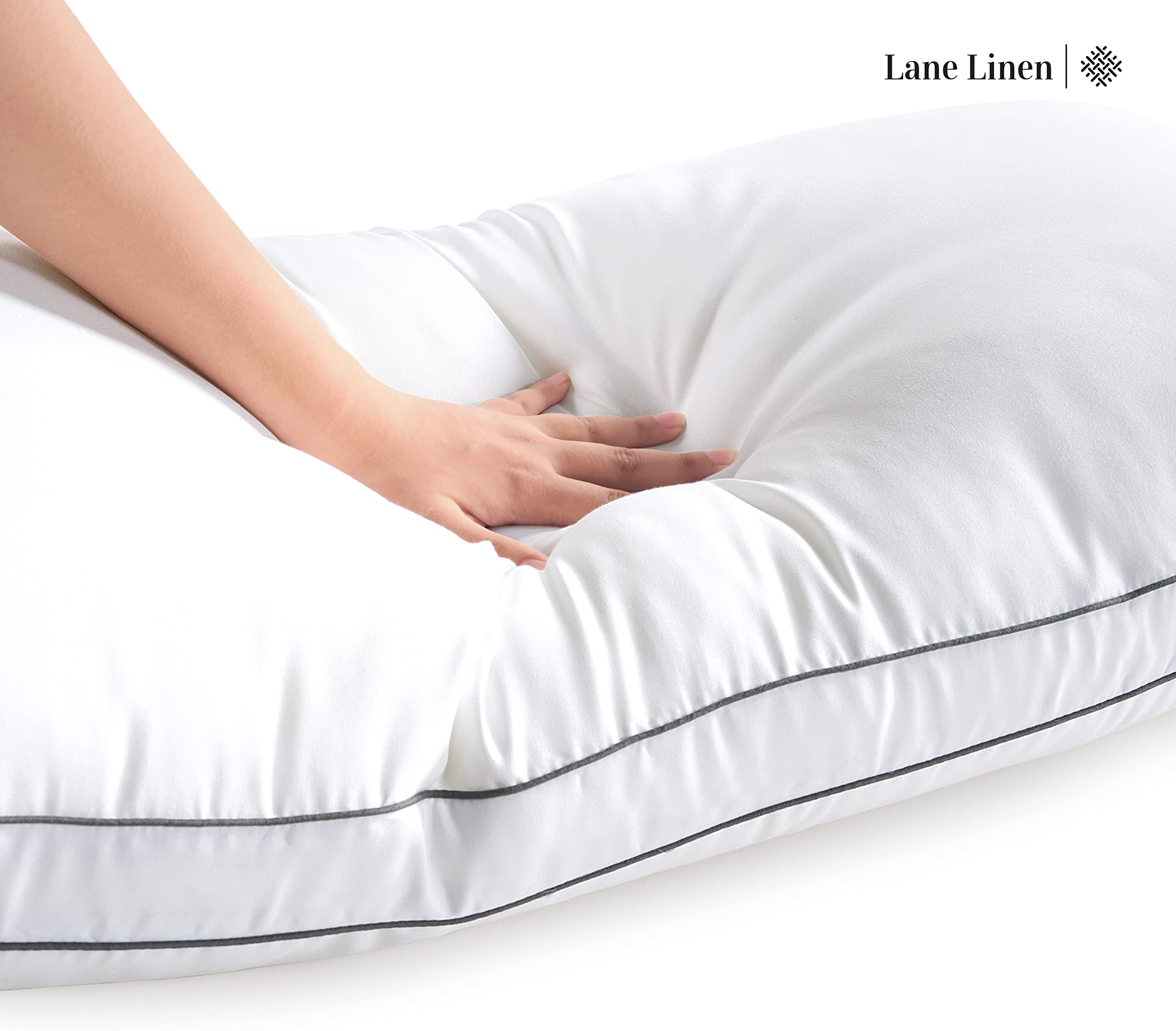 Premium King Size Bed Pillows Set of 2 (20x36 Inches) - Ultra Soft Gusseted Down Alternative Pillows for Back, Stomach & Side Sleepers - Hotel Quality Luxury Pillows 2 Pack in White - Perfect for Home, Hotel & Airbnb Comfort