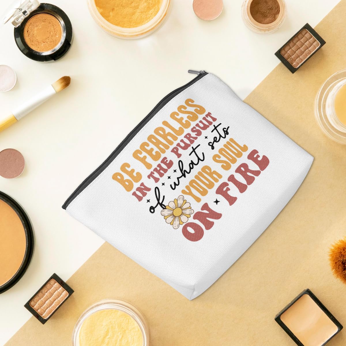Self Love Motivational Makeup Bag - Inspirational Gifts for Women, Best Friend, Coworker, BFF, Daughter (Mother's Day, Birthday Gifts) - Positive Affirmation Cosmetic Pouch for Daily Encouragement - Perfect for Travel, Gym & Work Essentials