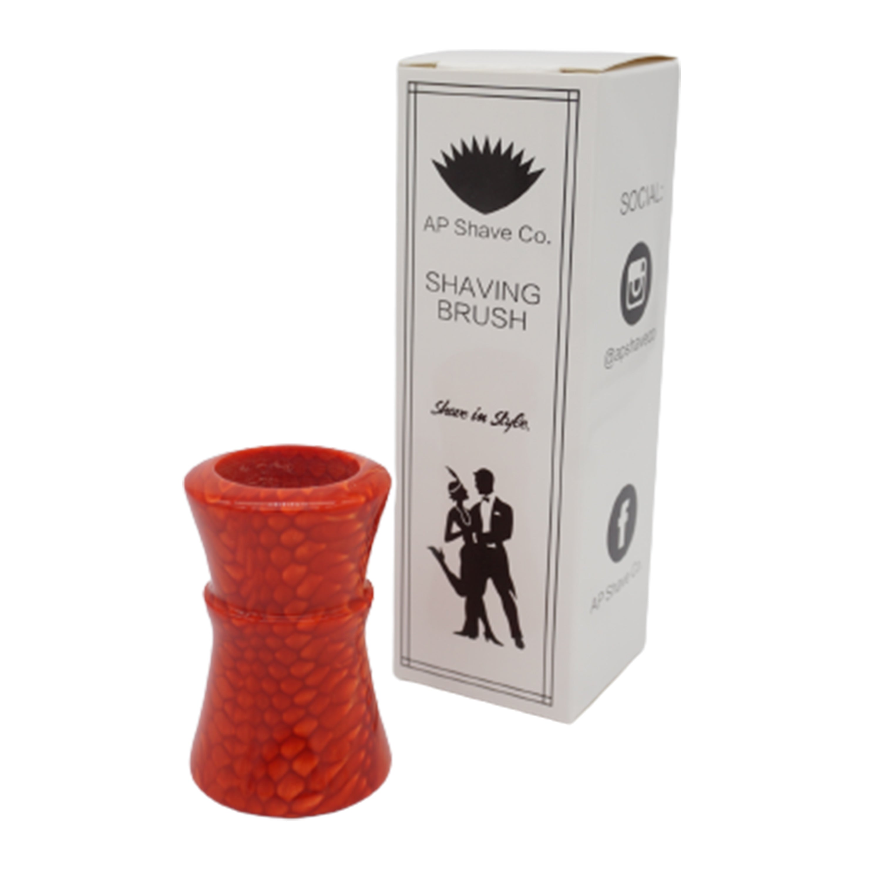 Premium Red Snakeskin Handcrafted Shaving Brush Handle - Fits 24mm & 26mm Knots - Perfect for Wet Shaving & Grooming Gifts for Men
