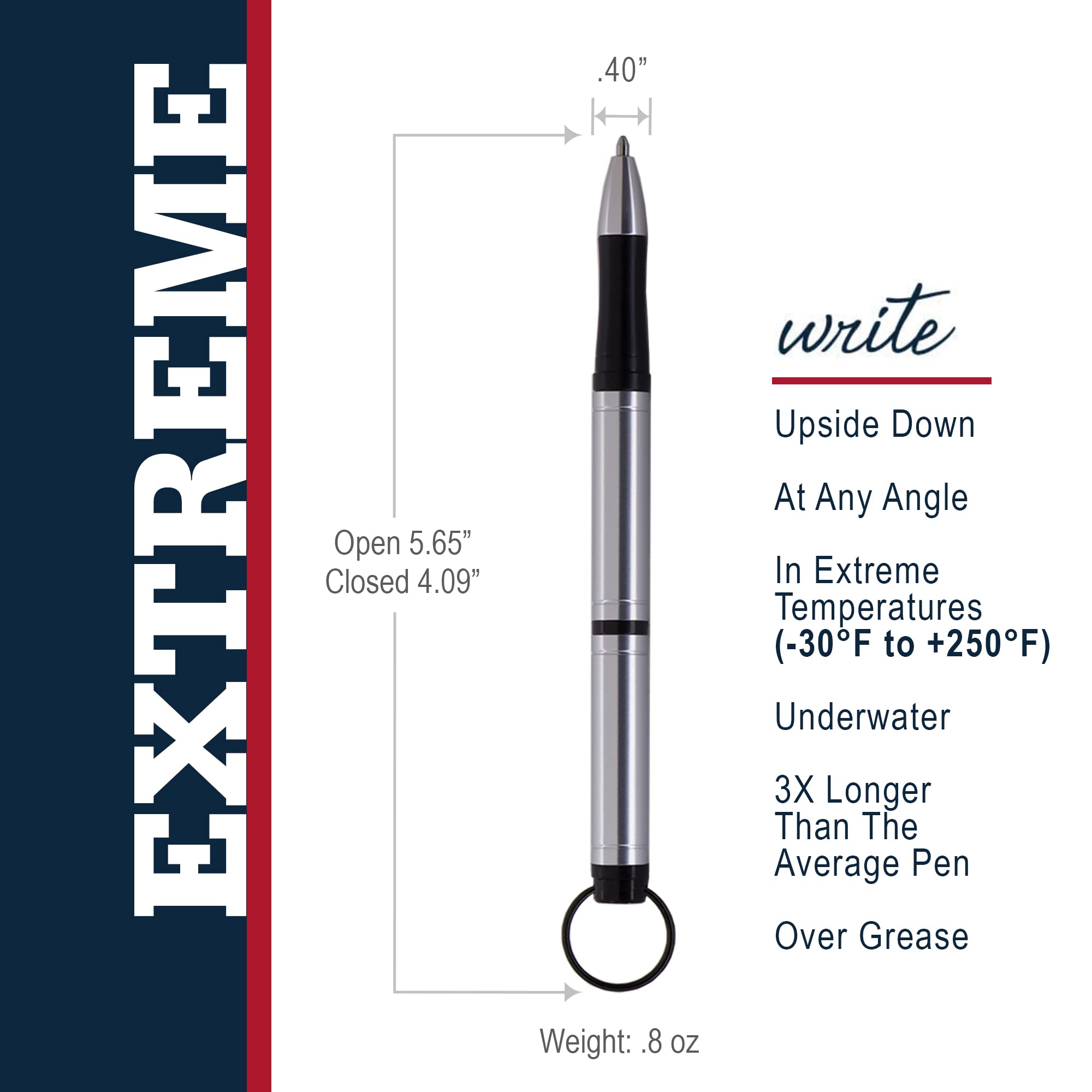 Fisher Space Pen Backpacker - Stainless Steel Refillable Ballpoint Pen for Outdoor Adventures, Writing in Extreme Conditions, Gifts for Travelers & Camping Enthusiasts