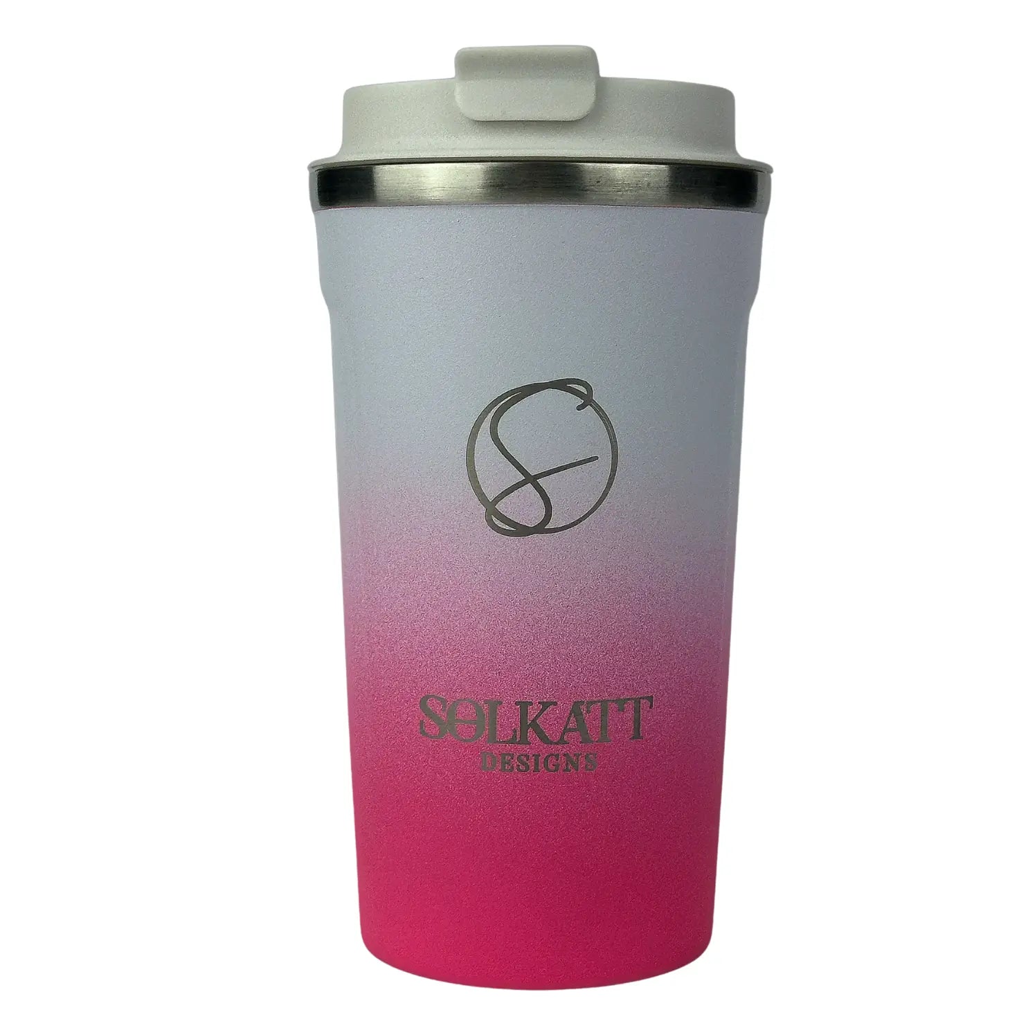 Hot Pink Insulated Travel Coffee Cup - 500ml Stainless Steel Vacuum Flask for Hot & Cold Drinks - Perfect for Commuting, Camping and Office Use