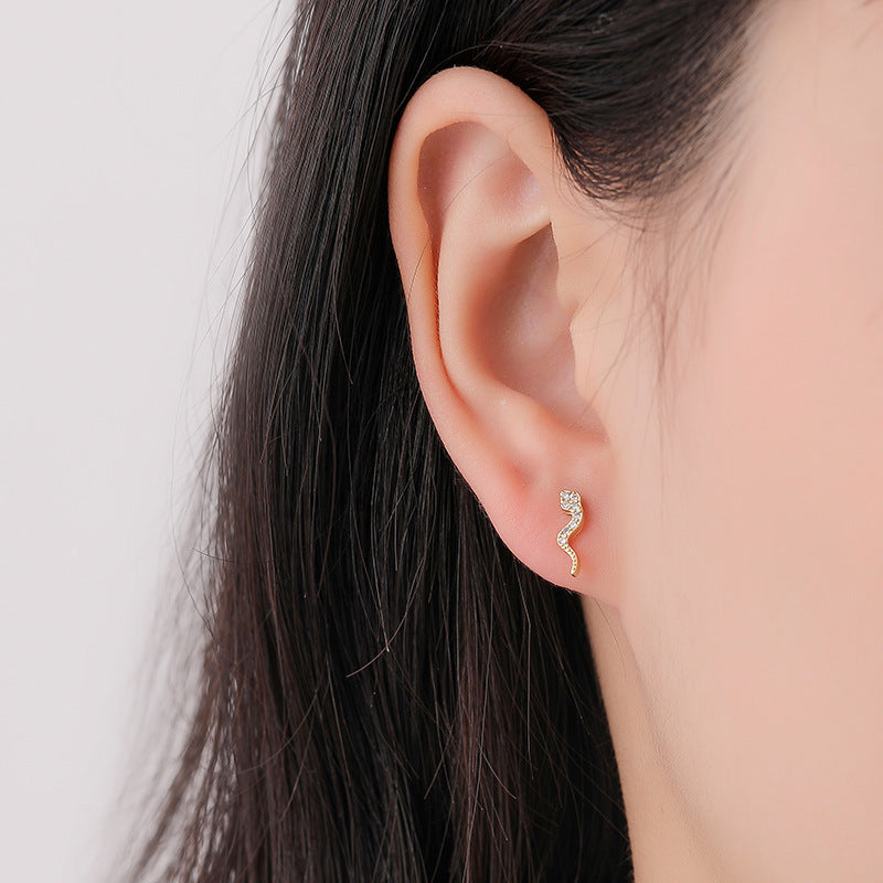 20G Owl Conch Earrings Snake Piercings - Animal Small Stud Earrings for Women - Perfect for Casual Wear, Parties & Gifts | HSPJ1999