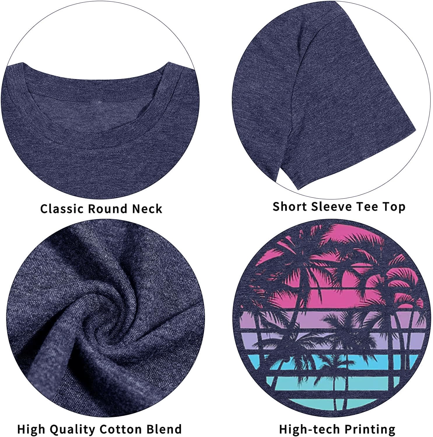 Women's Summer Beach Shirts with Palm Tree Print - Casual Vacation Tops for Tropical Getaways, Pool Parties & Beach Vacations