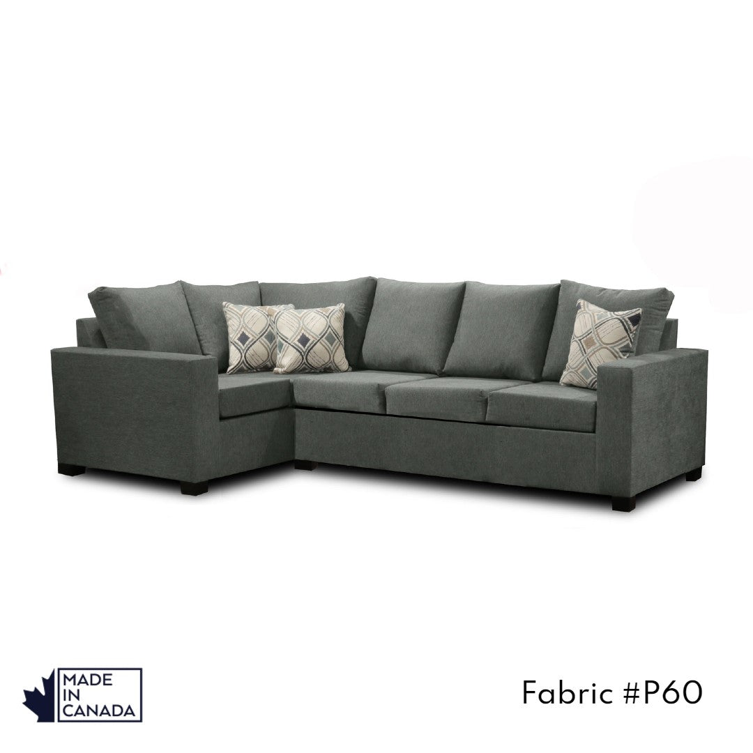 Canadian Made 3 x 1 Sectional Sofa with LHF/RHF Configurations & 17 Color Options - Perfect for Living Rooms, Apartments & Home Theaters